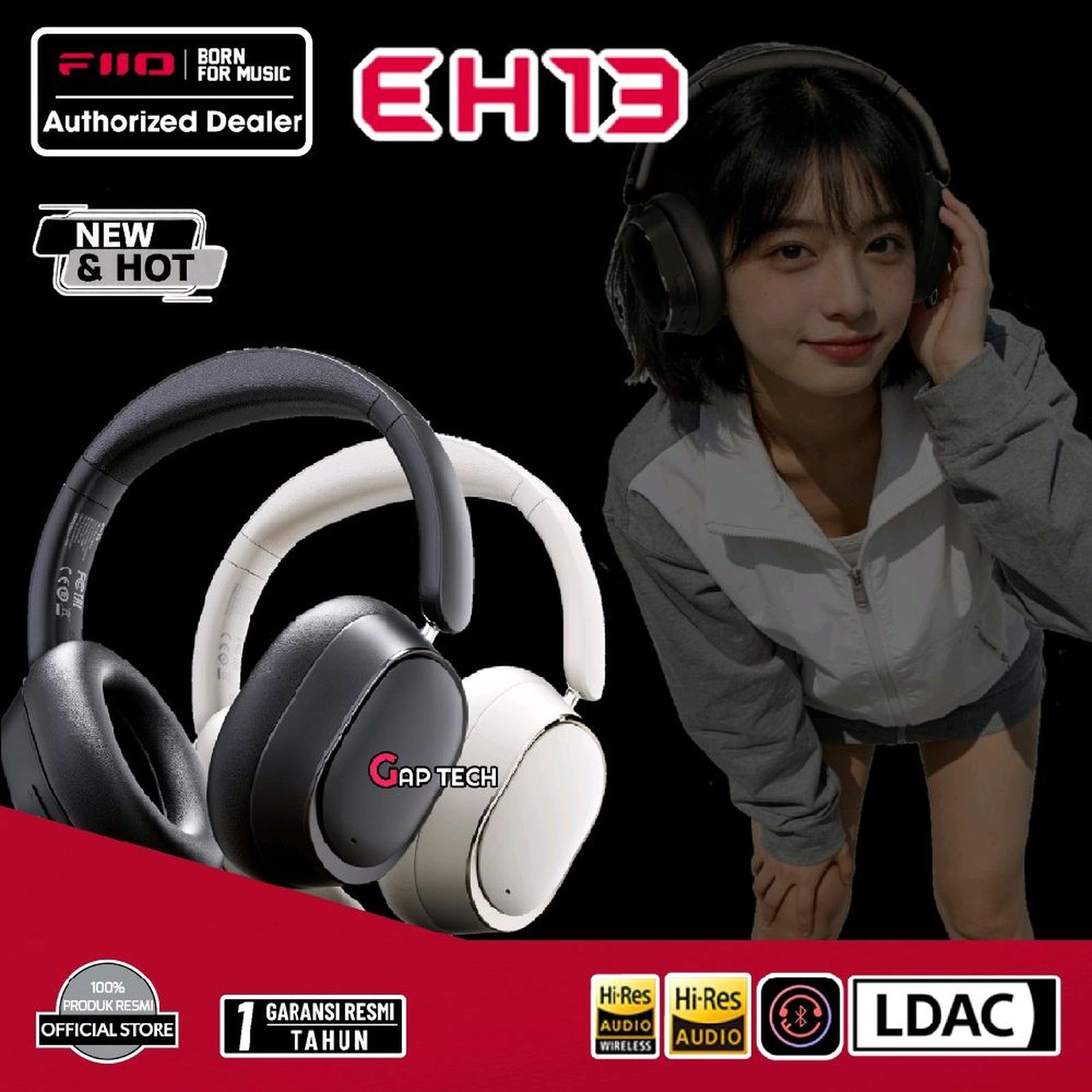 Fiio EH13 / EH 13 / EH-13 Bluetooth Noise Cancelling Over-Ear Headphones Original