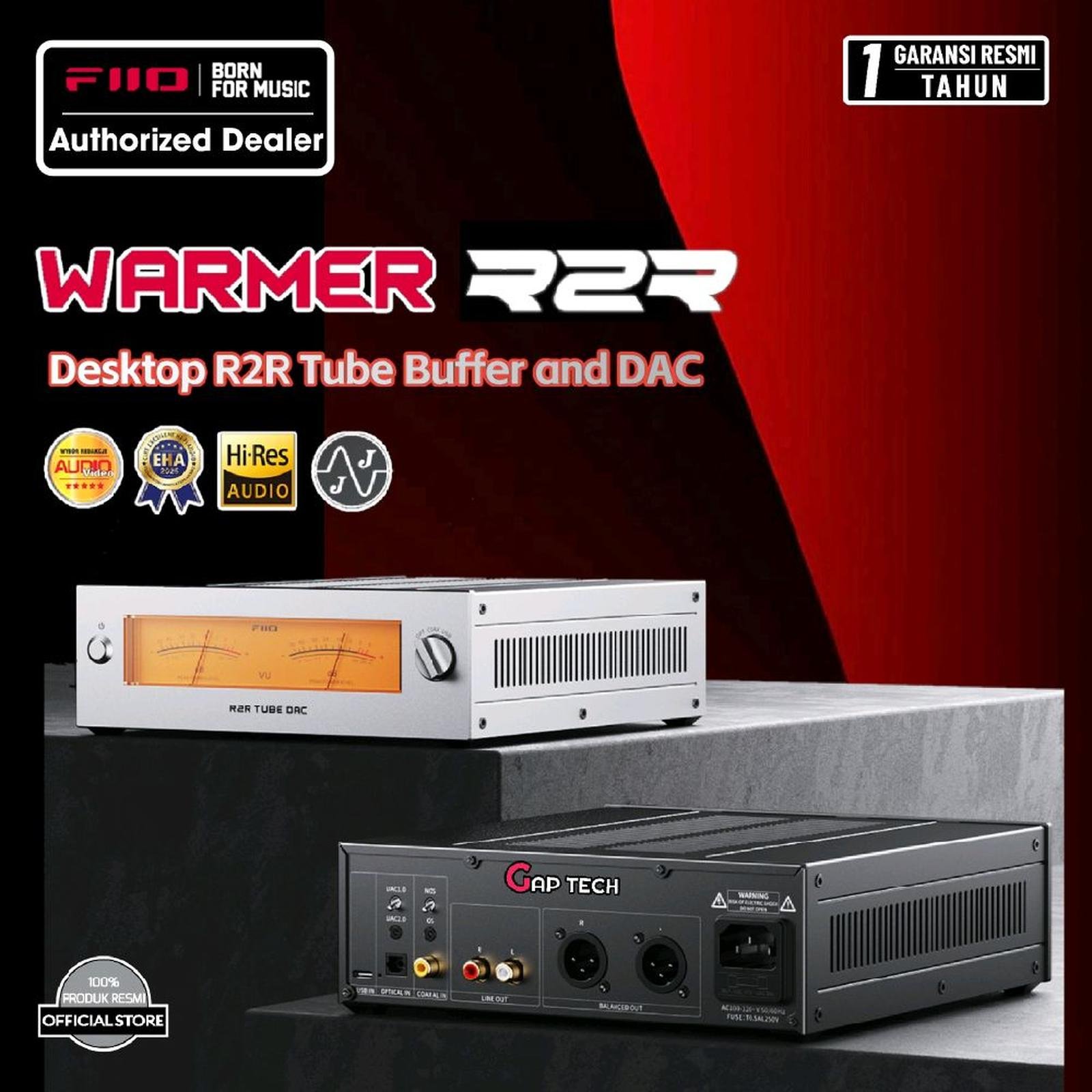 Fiio WARMER R2R Hi-Res Desktop Tube Buffer and R2R DAC with Dual VU Meters Original