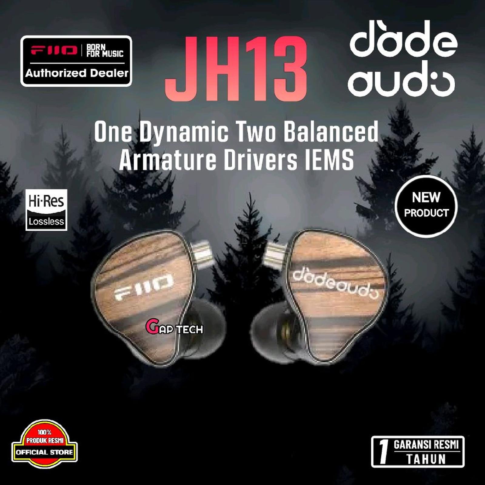 Fiio JH13 / JH-13 /JH 13 One Dynamic Two Balanced Armature Drivers In Ear Monitor Earphone / IEM Original