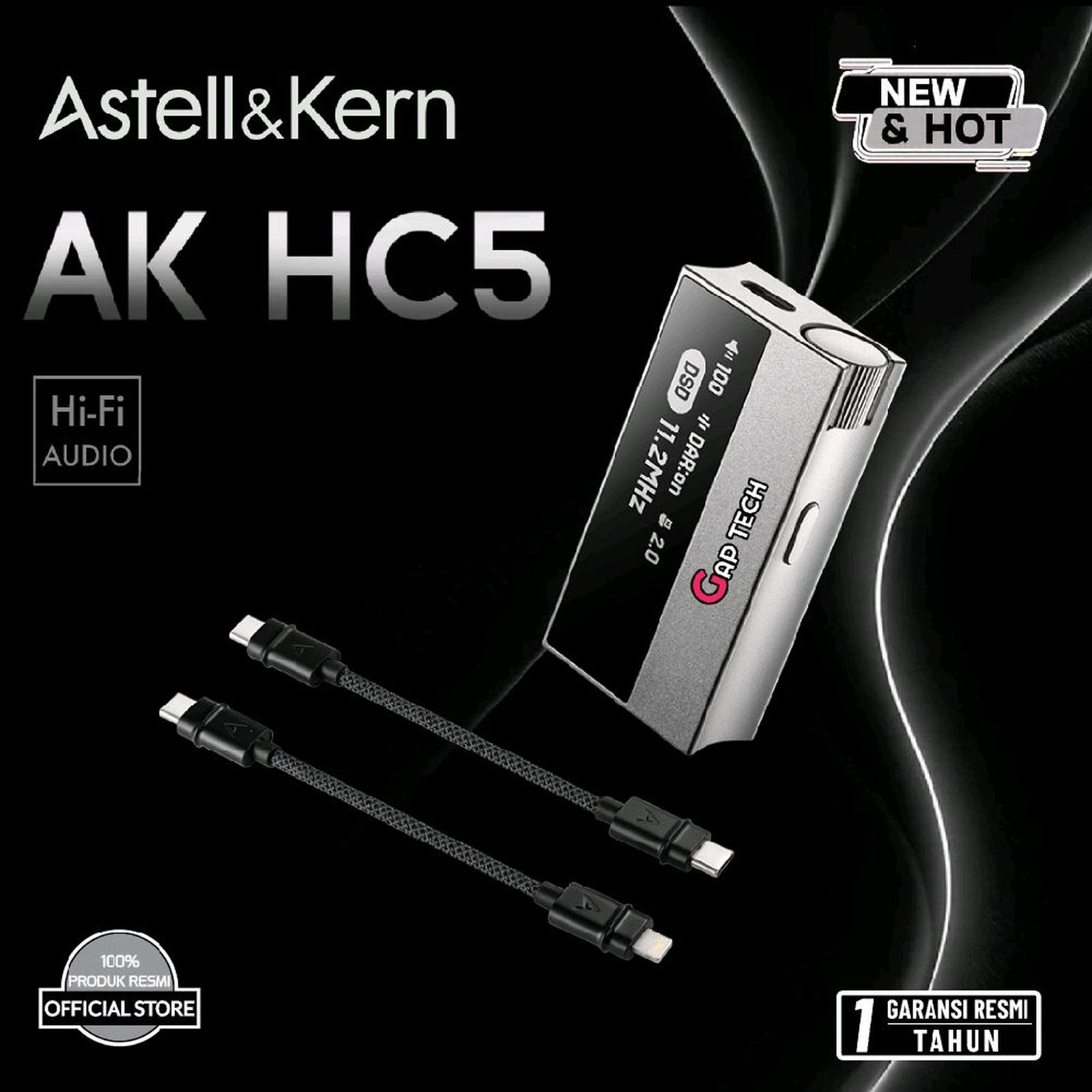 Astell & Kern AK HC5 / HC 5 / HC-5 Satin Silver AK4191EQ + AK4499EX Hi-Fi Portable / Dongle USB DAC Original
