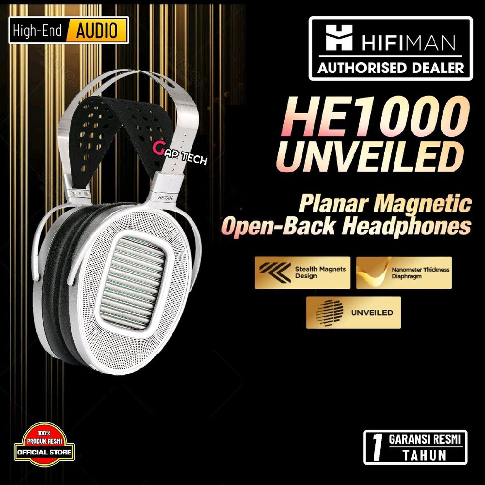 Hifiman HE1000 / HE-1000 / HE 1000 Unveiled Hi-End Planar Magnetic Open-Back Headphones Original