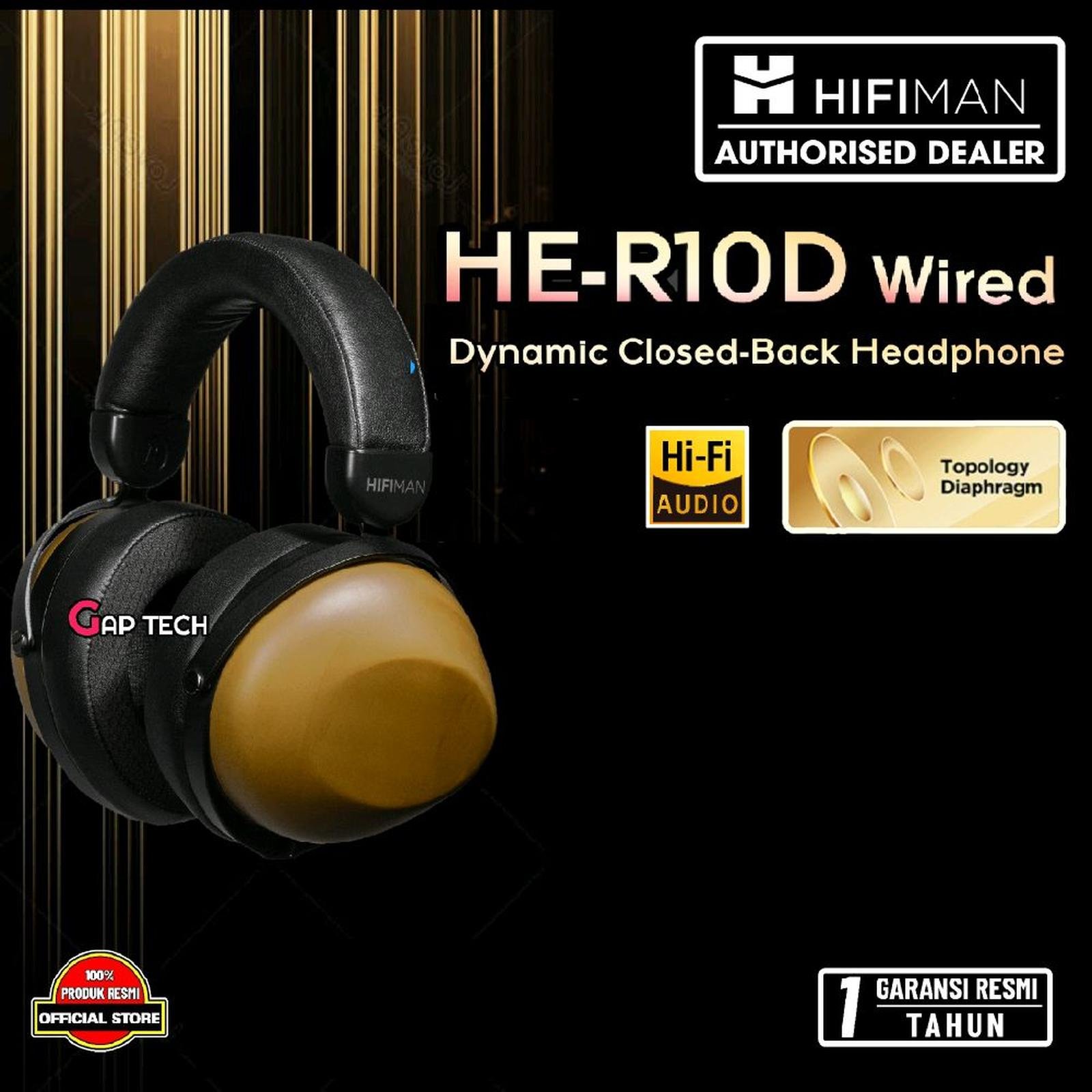 Hifiman HE R10D / HE-R10D / HE R10 D / HE R 10 D Wired - Dynamic Topology Driver Close-Back Over-Ear Headphones Original