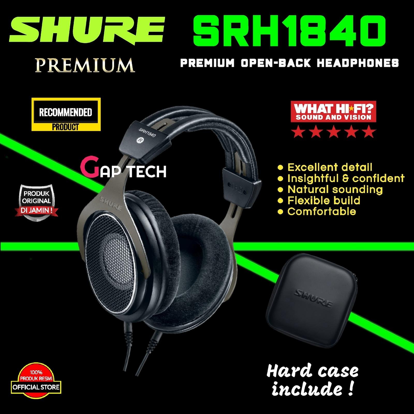 SHURE SRH1840 / SRH 1840 Professional Open Back Headphones Original