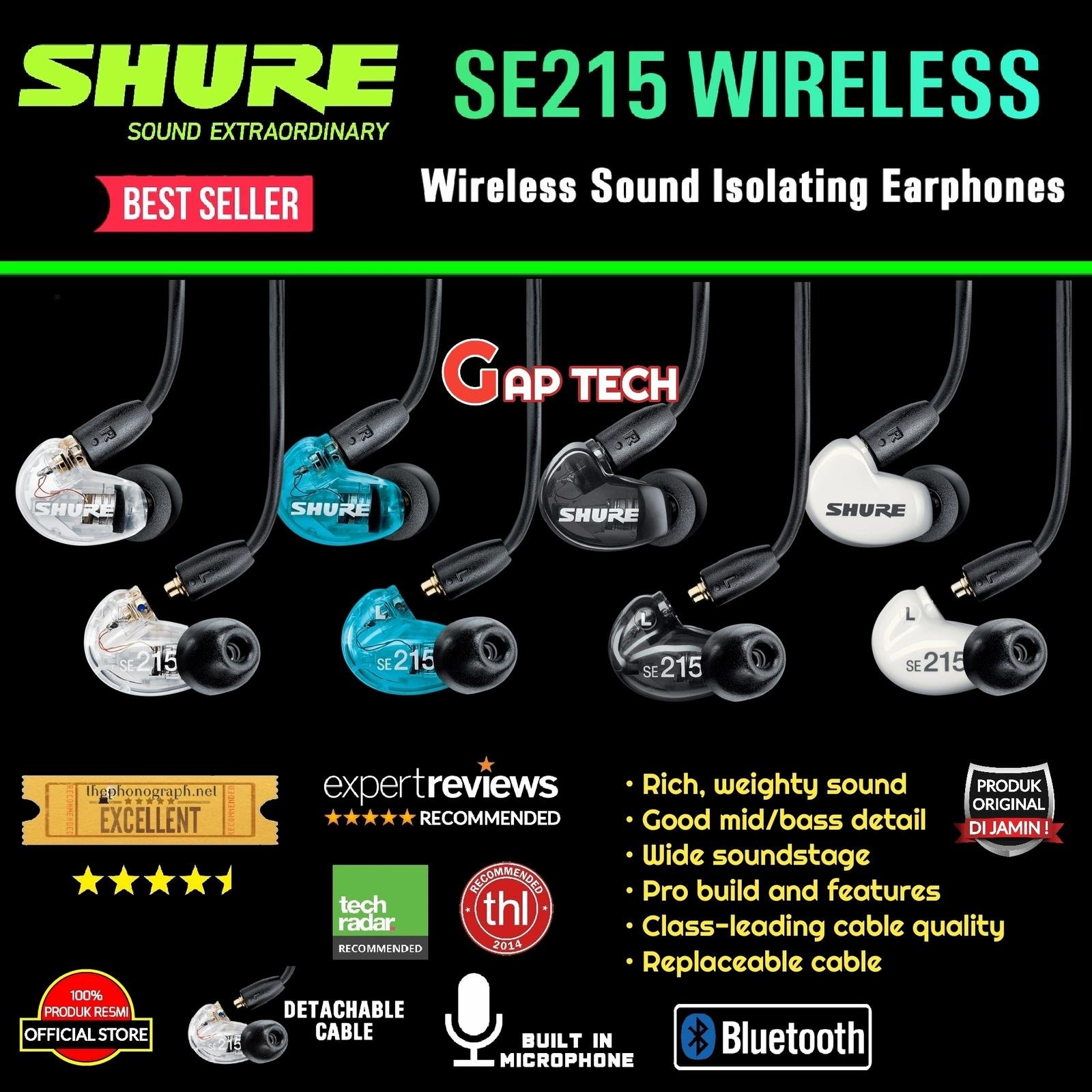 Shure SE215 / SE 215 Wireless Sound Isolating Bluetooth Earphones Original