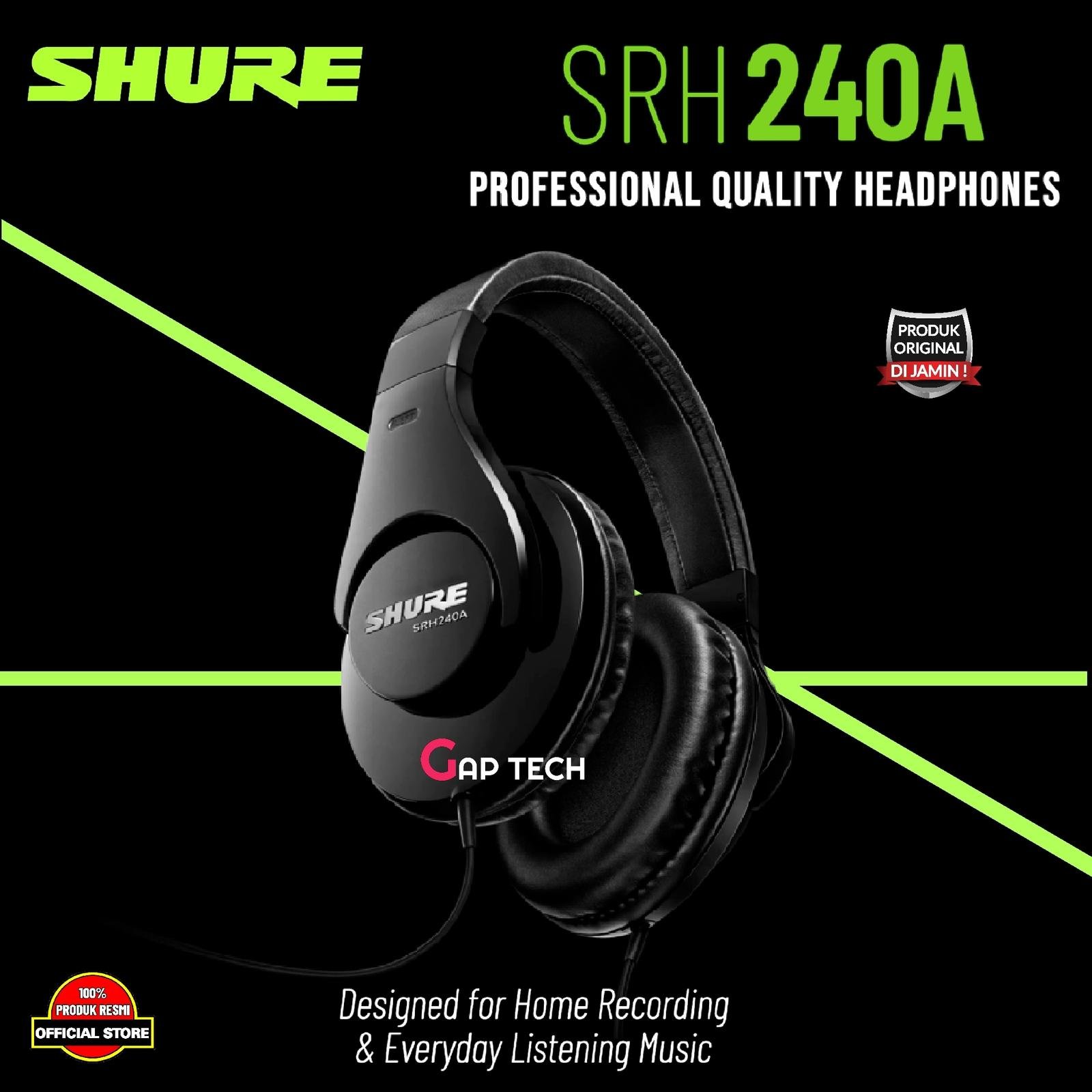 Shure SRH240A / SRH240A-A / SRH240 A / SRH 240A Professional Headphone Original