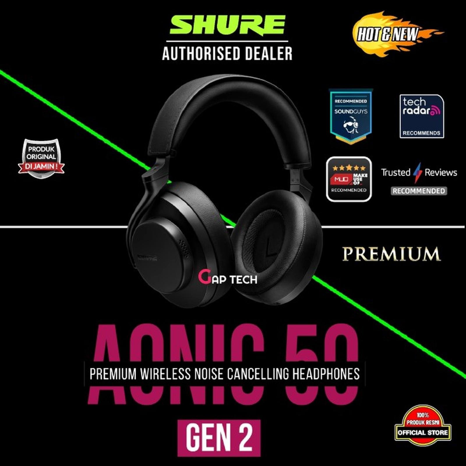 Shure Aonic 50 Gen 2 / Aonic50 Gen2 Flagship Over-Ear Wireless Noise Cancelling Headphones Original