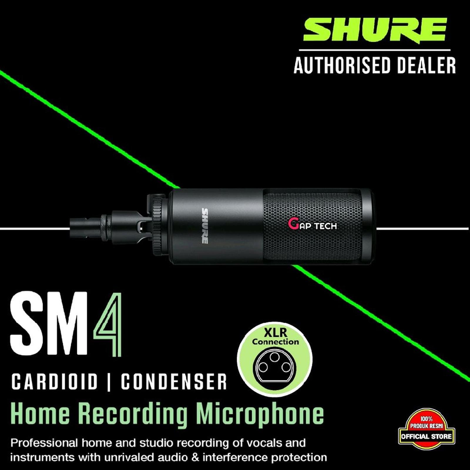 Shure SM4 / SM-4 / SM 4 / SM4 Kit / SM 4 Kit Professional Home and Studio Recording of Vocals and Instruments Microphone Original