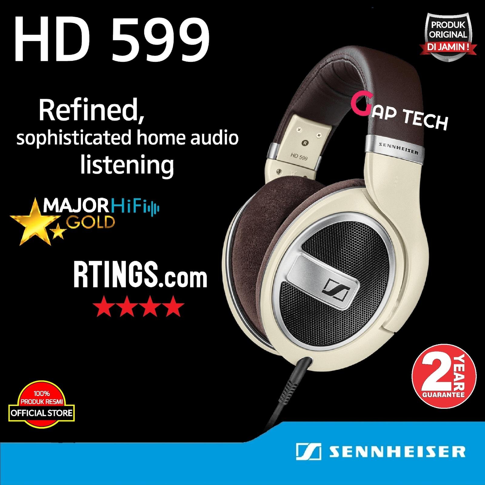 Sennheiser HD 599 / HD599 Hi-Fi Open Back Around Ear Headphones Original