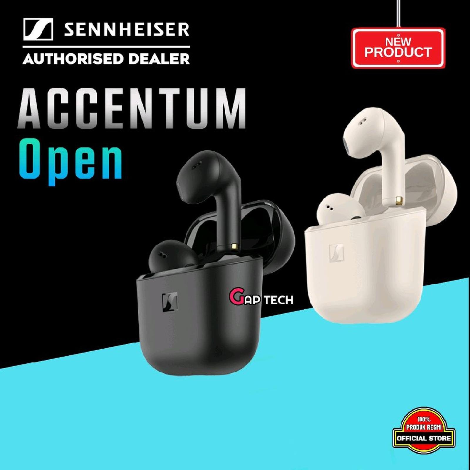 Sennheiser Accentum Open Lightweight True Wireless Open-Ear Earbuds with IPX4 Original