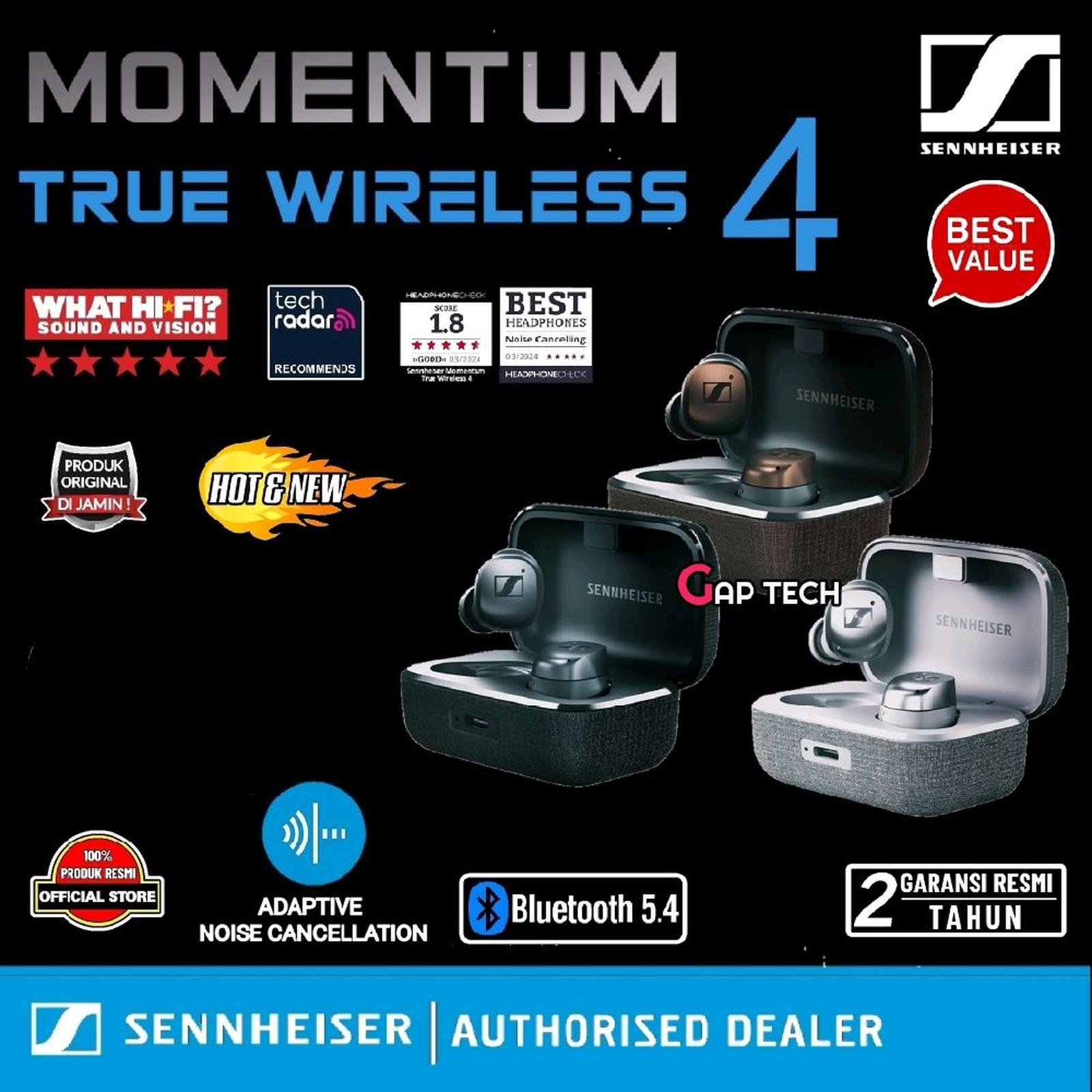 Sennheiser MOMENTUM True Wireless 4 / TWS 4 / TWS4 Premium Adaptive Active Noise Cancelling True Wireless Earbud Original