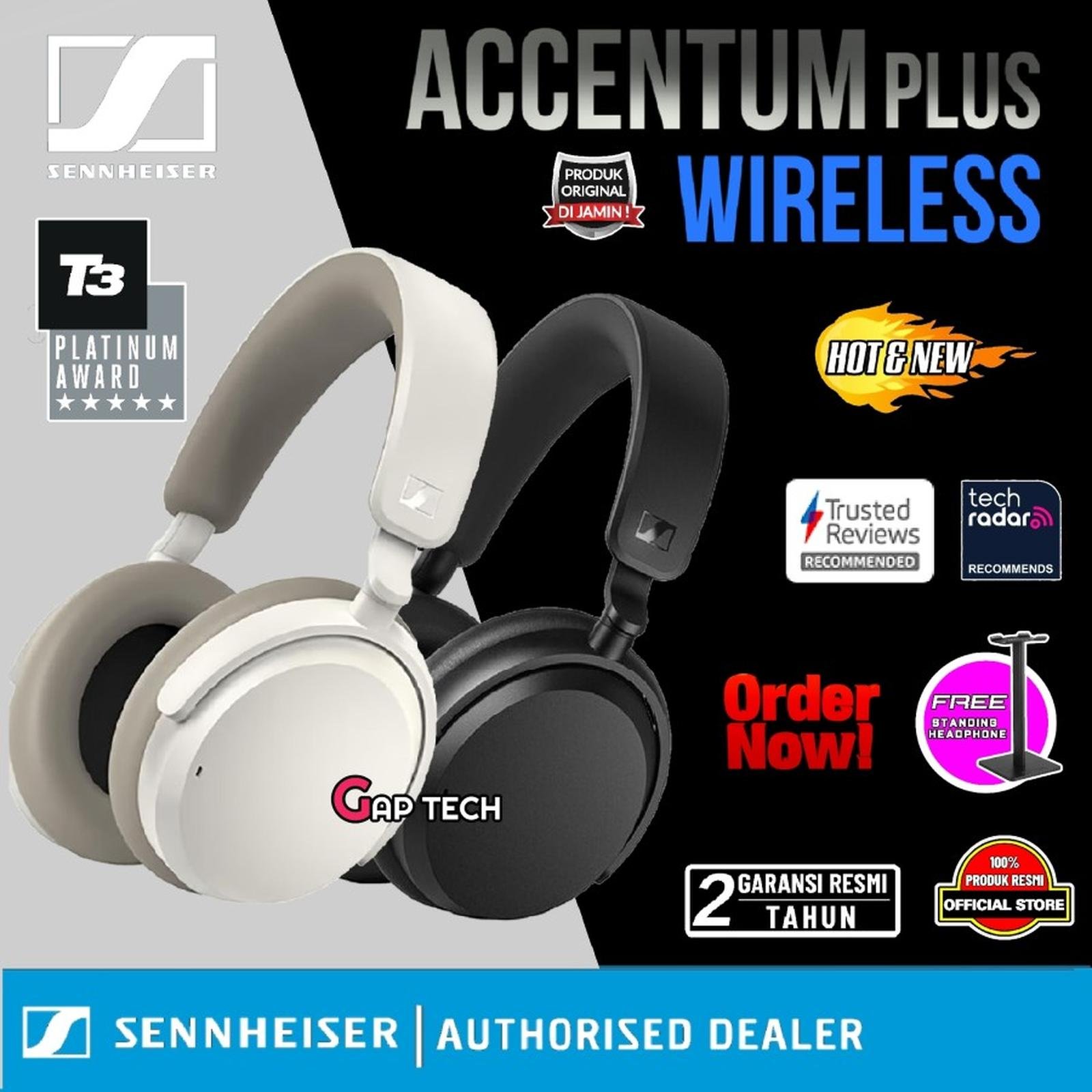 Sennheiser ACCENTUM Plus Wireless Adaptive Noise Cancelling Bluetooth Over-Ear Headphone Original