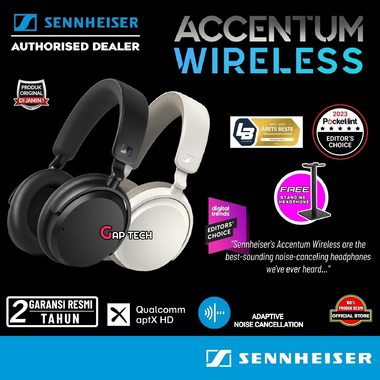 Sennheiser Accentum Wireless Noise Cancelling Bluetooth Headphone Original