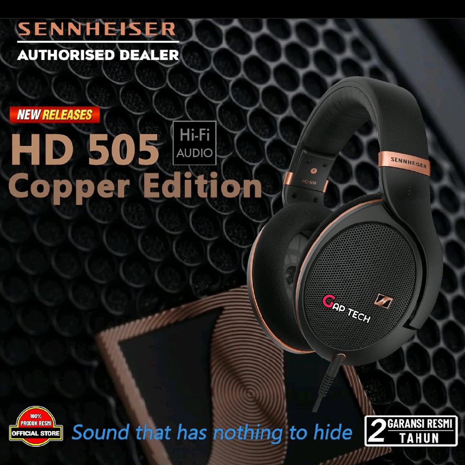 Sennheiser HD505 / HD 505 / HD-505 Copper Edition Over Ear Open Back Audiophile Headphone Original