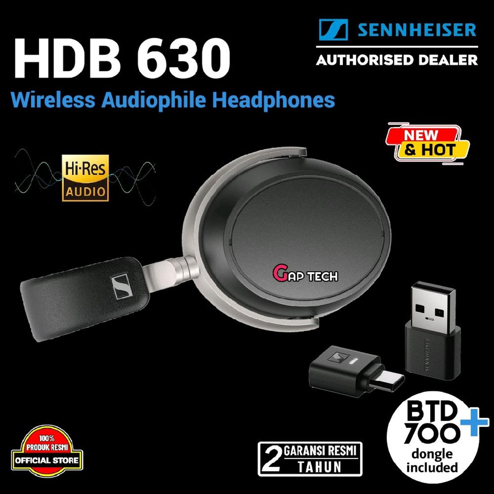 Sennheiser HDB 630 / HDB630 / HDB-630 Hi-Res Audiophile Wireless Over Ear Headphones Original