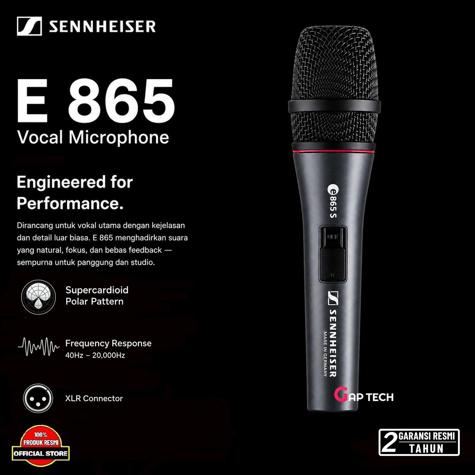 Sennheiser E 865 Condenser Vocal Microphone Original
