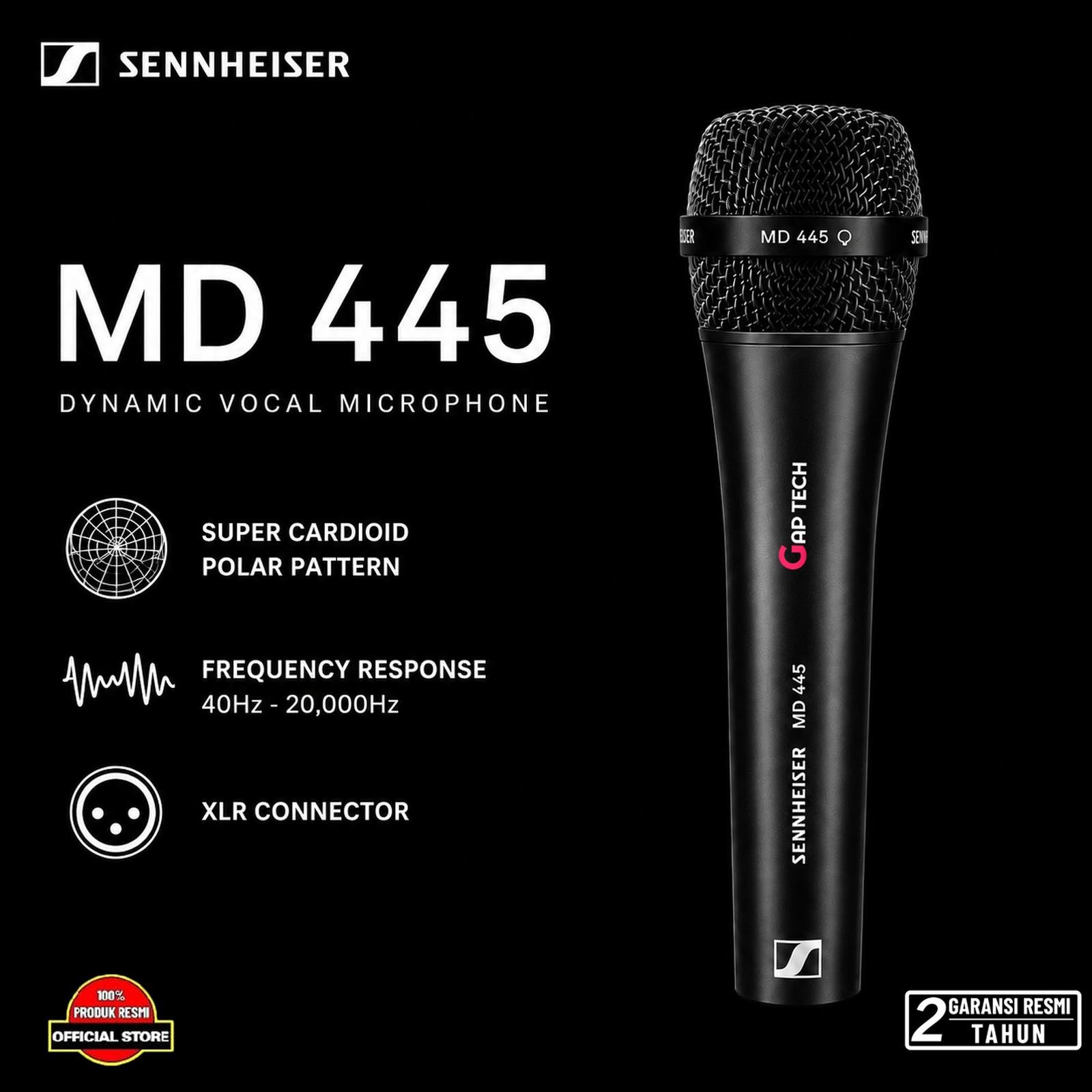 Sennheiser MD 445 Dynamic Vocal Microphone Original