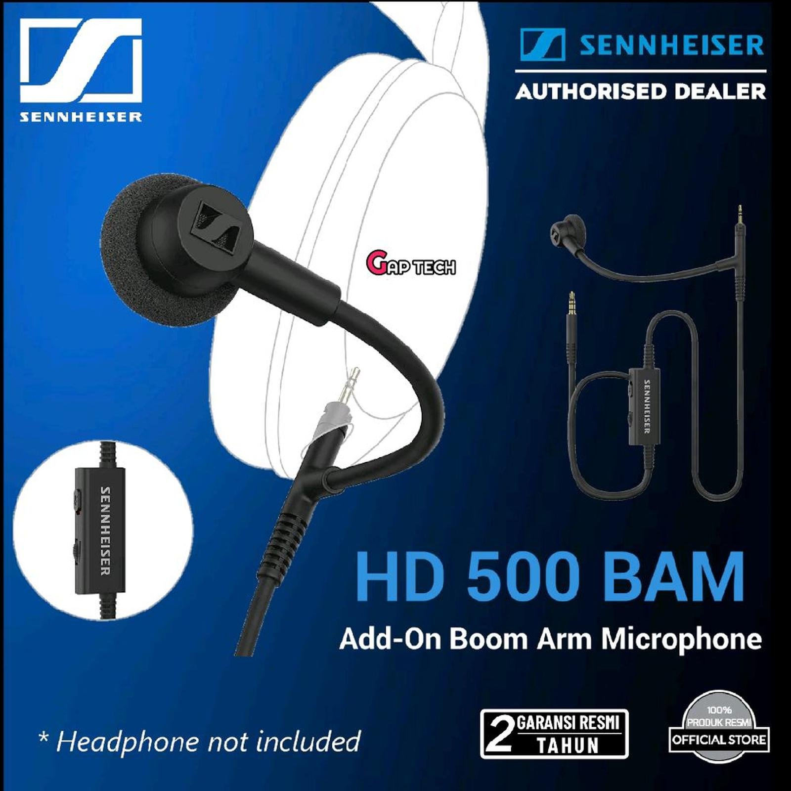 Sennheiser HD 500 BAM / HD500 BAM / HD500BAM - Plug-in Boom Arm Mic for Gaming Microphone Made for Sennheiser HD 505 Copper / HD 518 / HD 550 / HD 558 / HD 559 / HD 560S / HD 569 / HD 579 / HD 598 / HD 599/ HD 599 SE / HD 620S Microphone Original