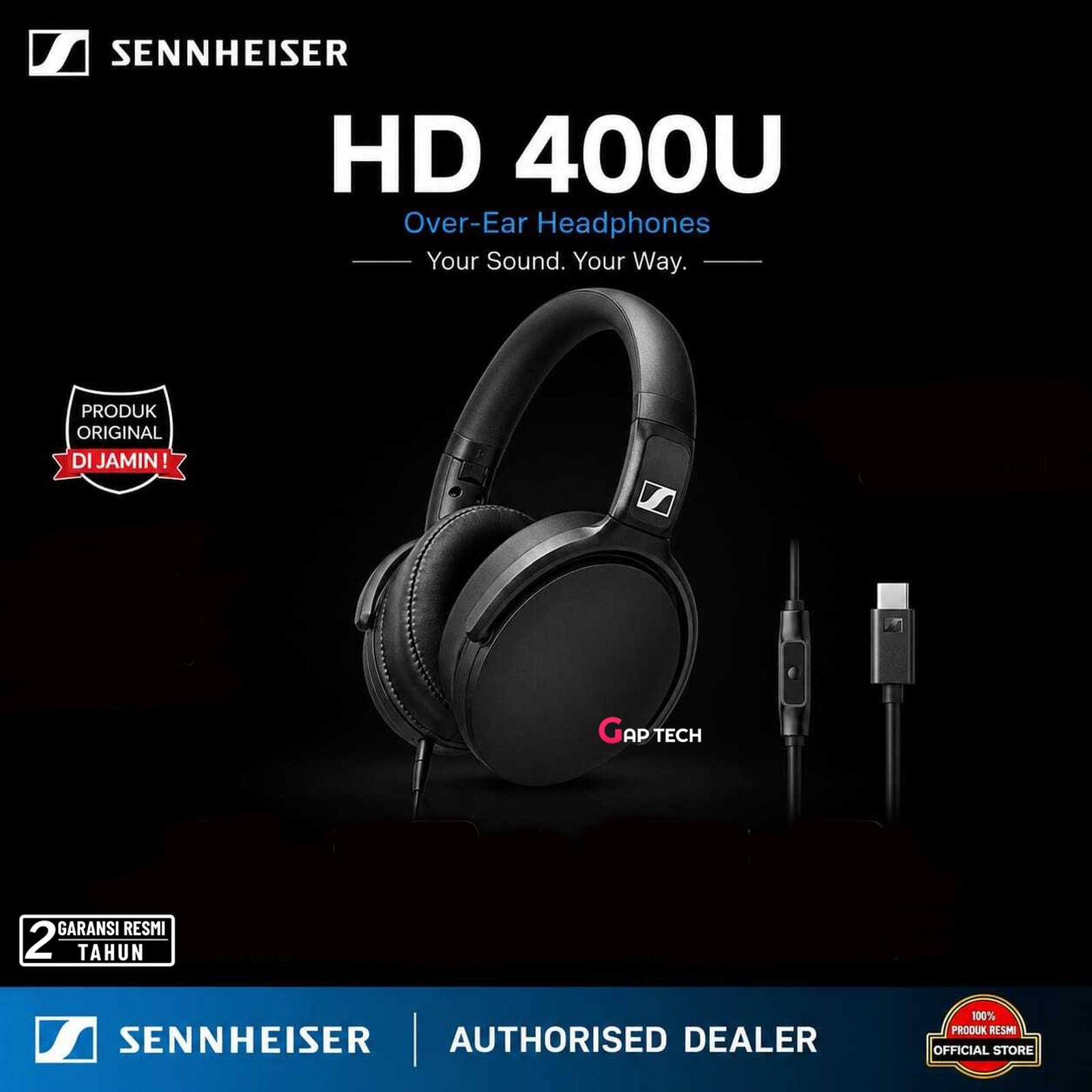 Sennheiser HD400U / HD 400 U / HD400 U Around ear Wired Headphones Type C Original