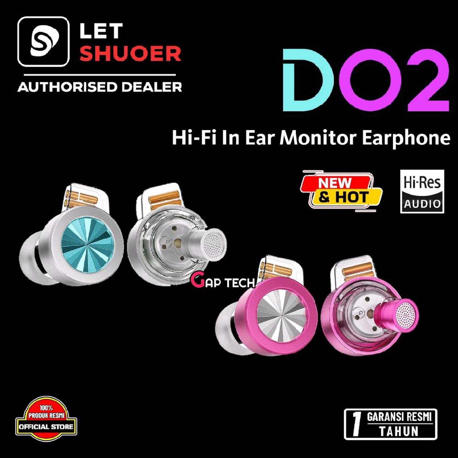 LETSHUOER D02 / D 02 / D-02 Hi-Fi In-Ear Monitor Wired Earphones / IEM Original