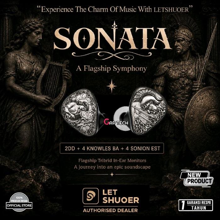 LETSHUOER Sonata 2DD + 4 Knowles BA + 4 Sonion EST Flagship Tribrid In-Ear Monitors Earphone / IEM Original