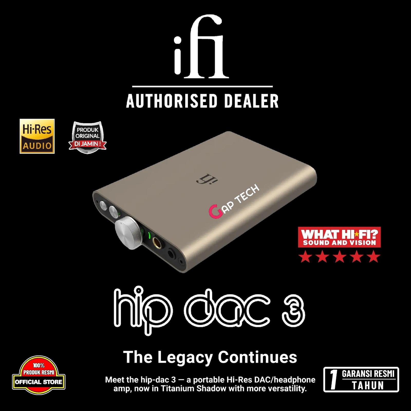 iFi Hip DAC 3 Portable Hi-Res USB DAC + Headphone Amplifier / DAC AMP Original
