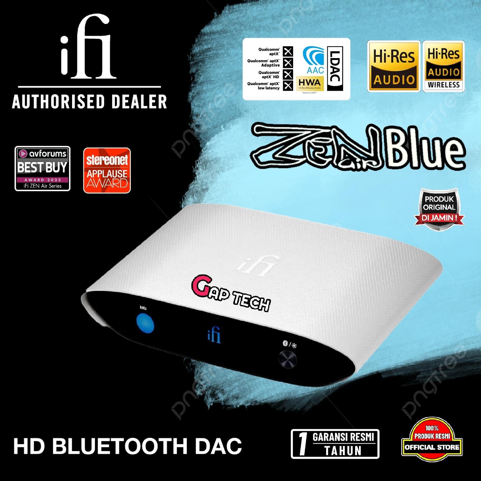 iFi Audio ZEN Air Blue Hi-Res Desktop Bluetooth Audio Receiver Original