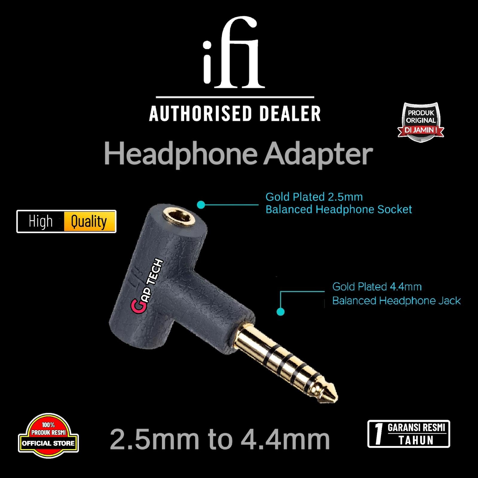 iFI Headphone Adapter 2.5mm to 4.4mm Convert your 2.5mm headphones to fit 4.4mm Balanced Outputs Original