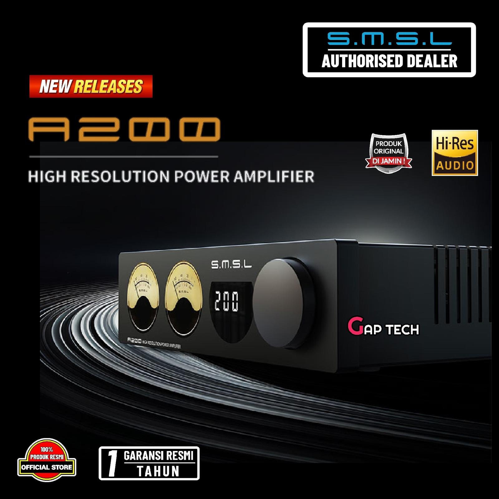 SMSL A200 / A-200 / A 200 2-Channel Amplifier with Level Display Original
