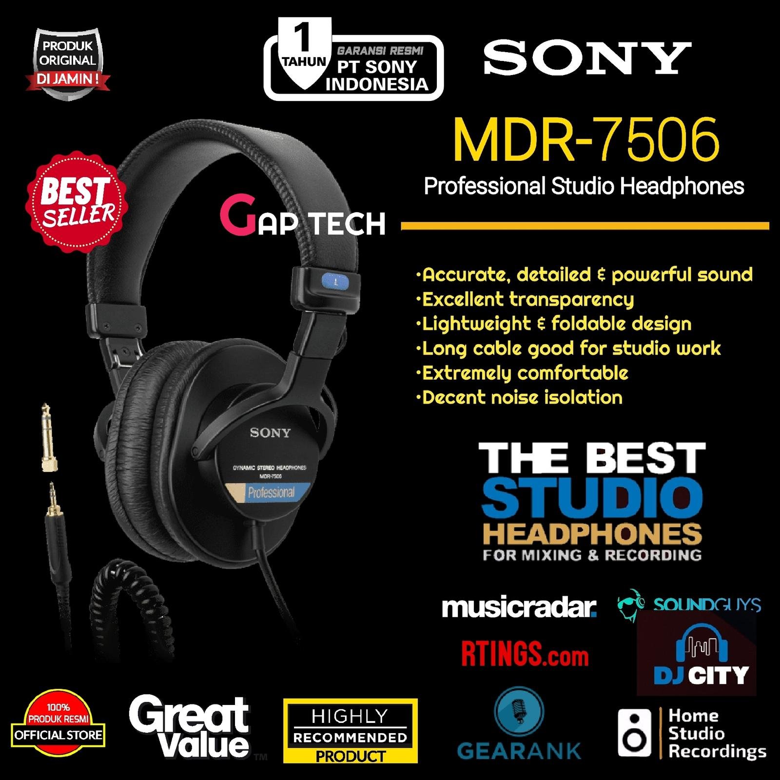 Sony MDR-7506 / MDR7506 / MDR 7506 Professional Studio Headphones Original