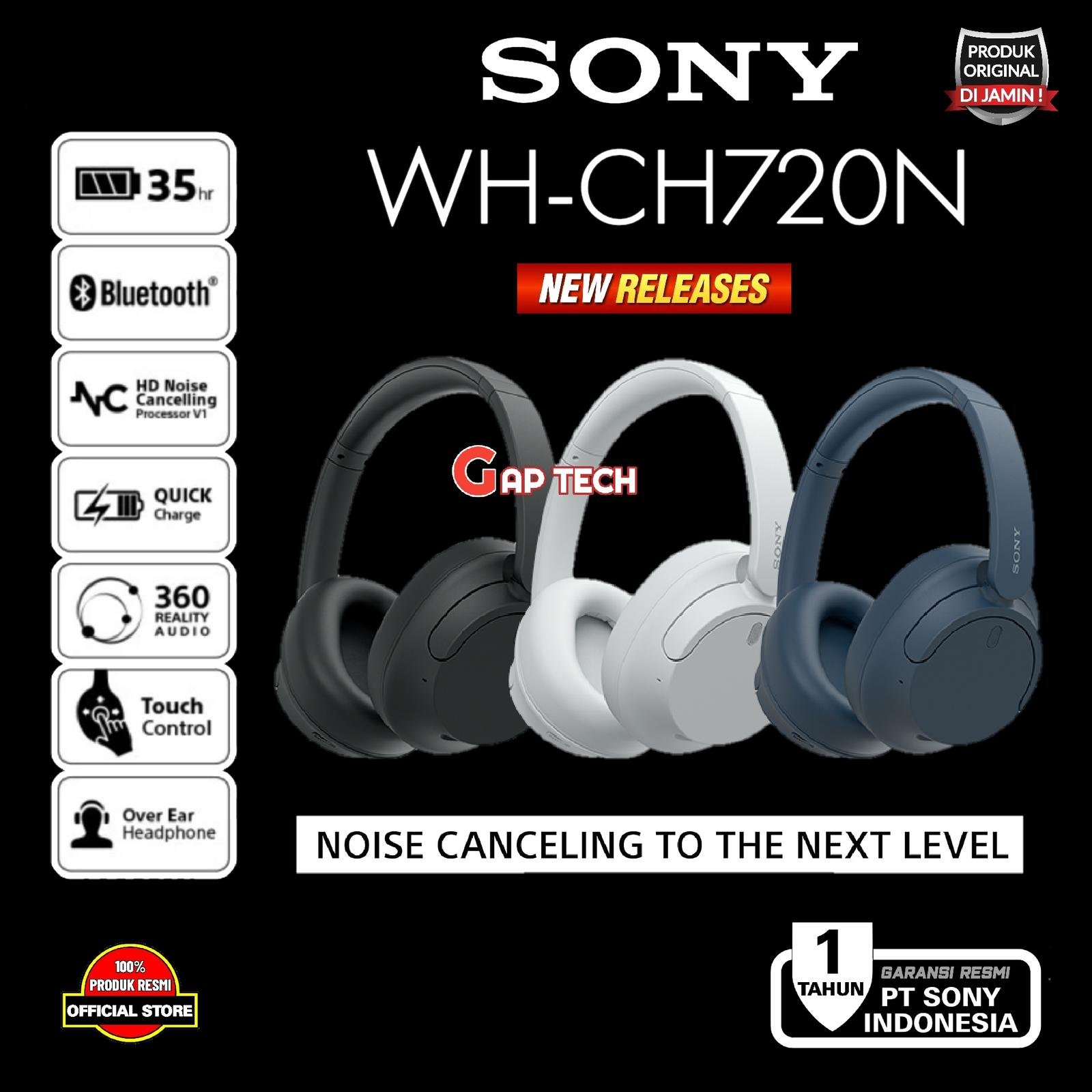 Sony WH CH720N / CH 720N Successor WH CH710N NC Bluetooth Headphone Original