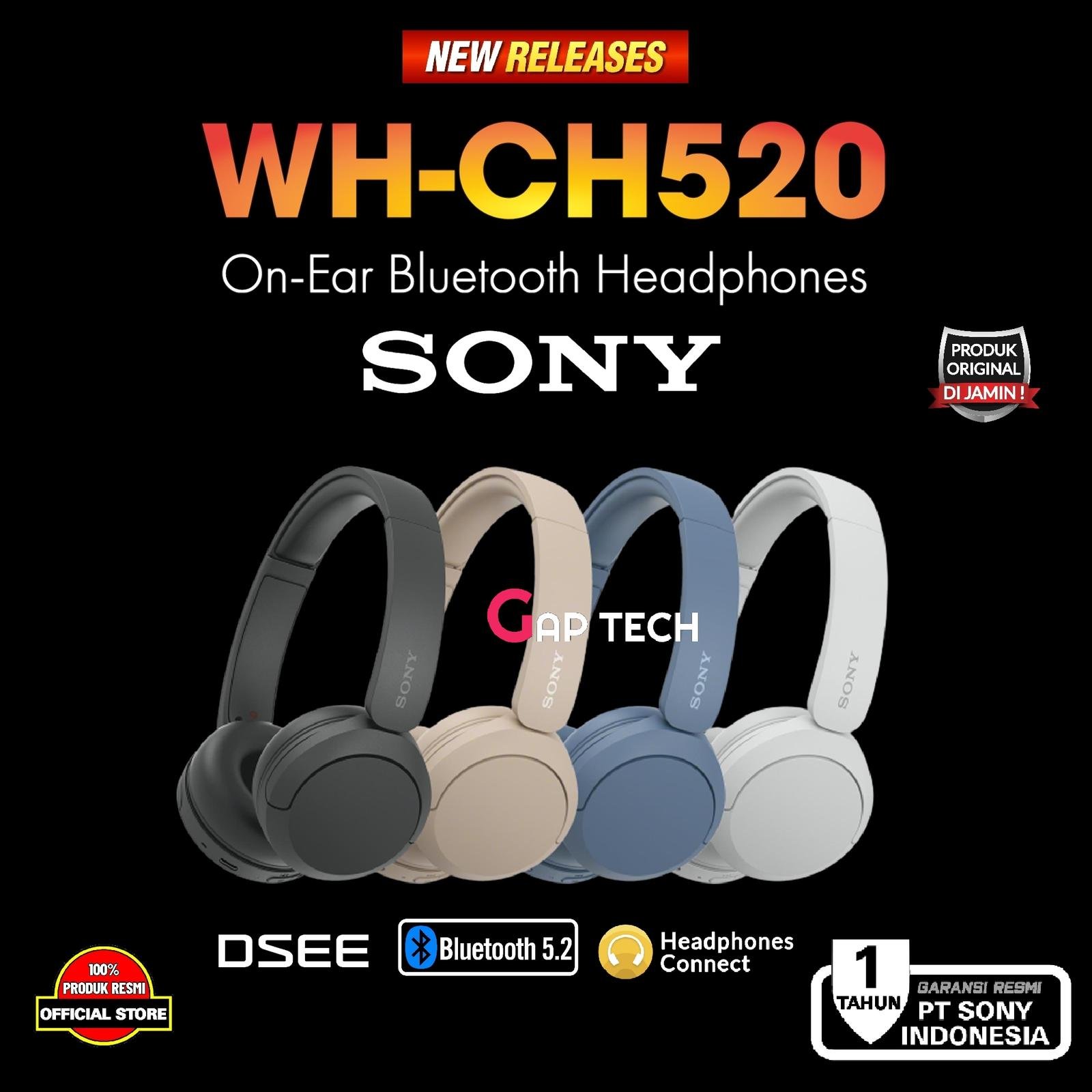 Sony WH CH520 / CH 520 Successor WH CH510 On-Ear Bluetooth Headphones Original