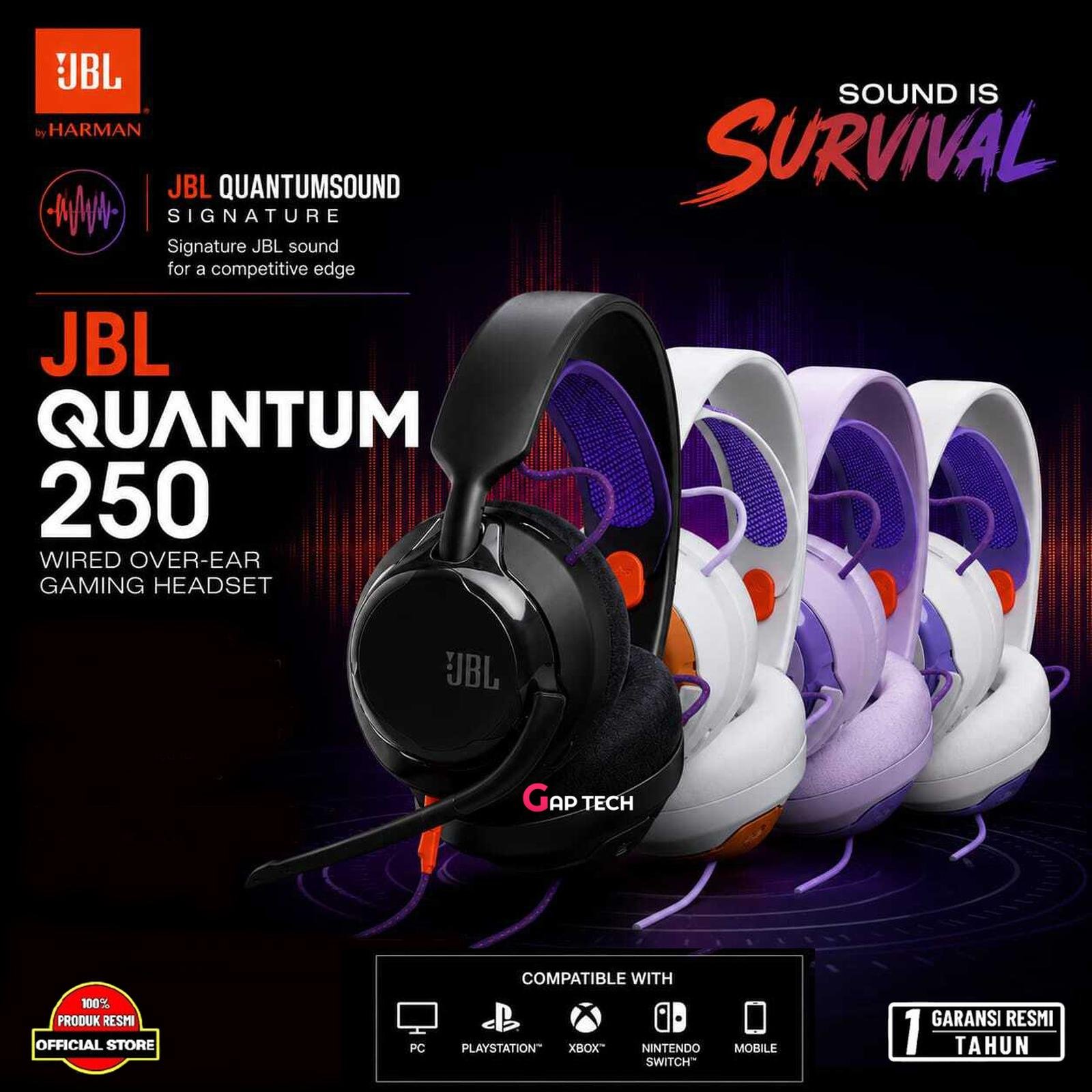 JBL Quantum 250 Wired Multiplatform Gaming Headset Original