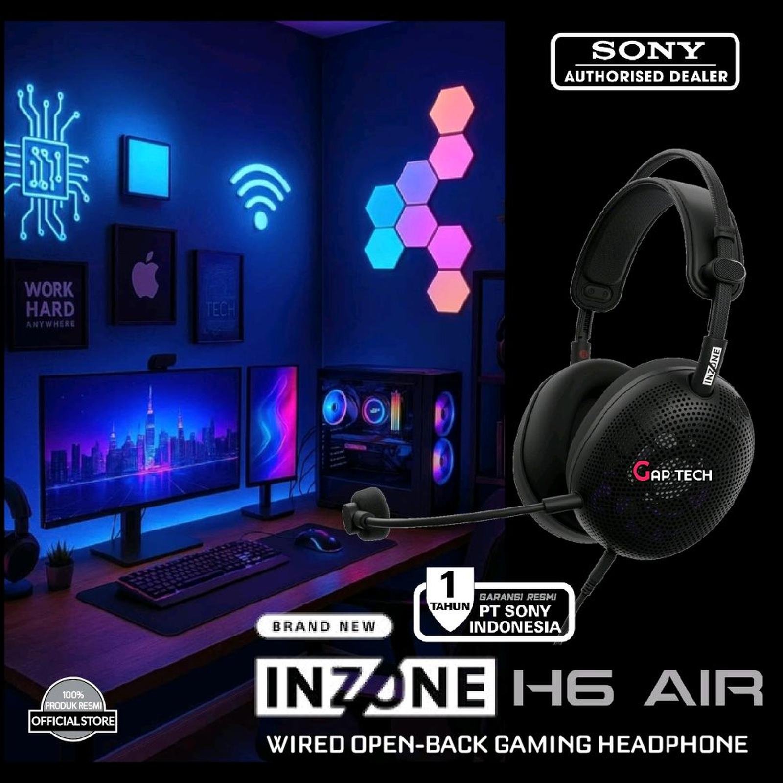 Sony INZONE H6 / H 6 Air Open-Back Wired Gaming Headset with 360 Spatial Sound Original