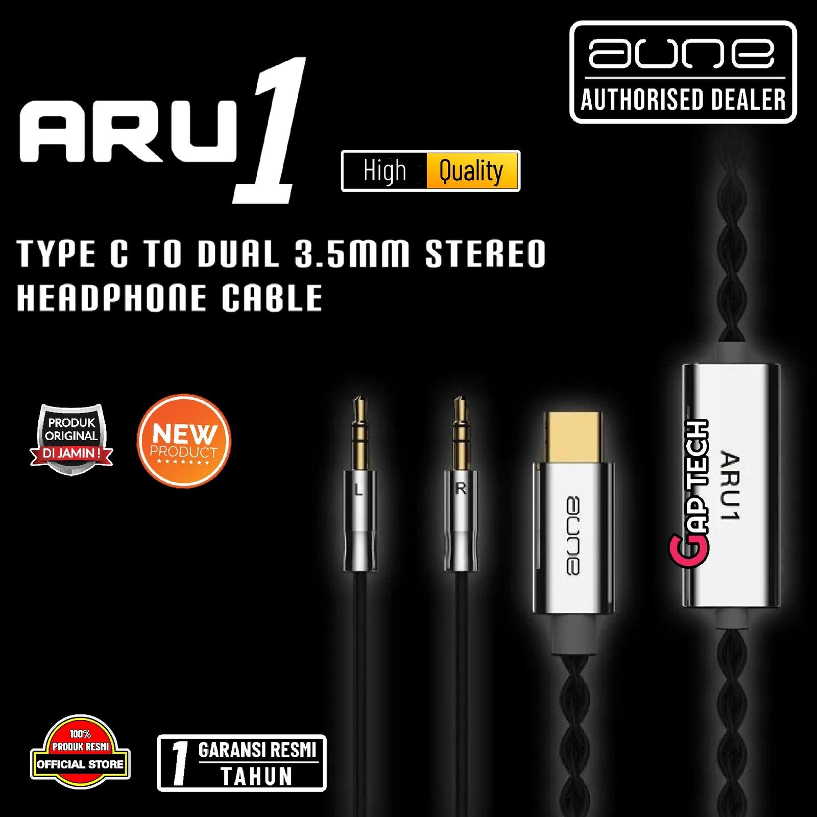 Aune ARU1 / ARU-1 / ARU1 Type C to Dual 3.5mm Stereo Headphone Cable Original