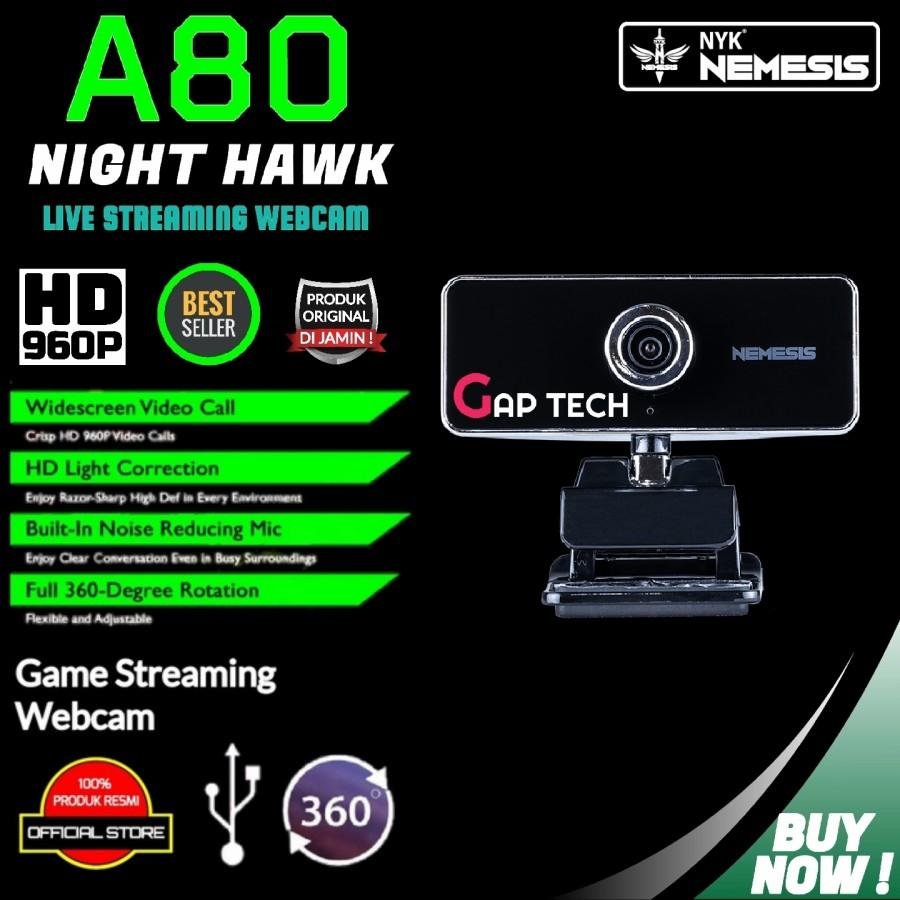 NYK Nemesis Night Hawk A80 / A 80 Game Streaming Webcam Original