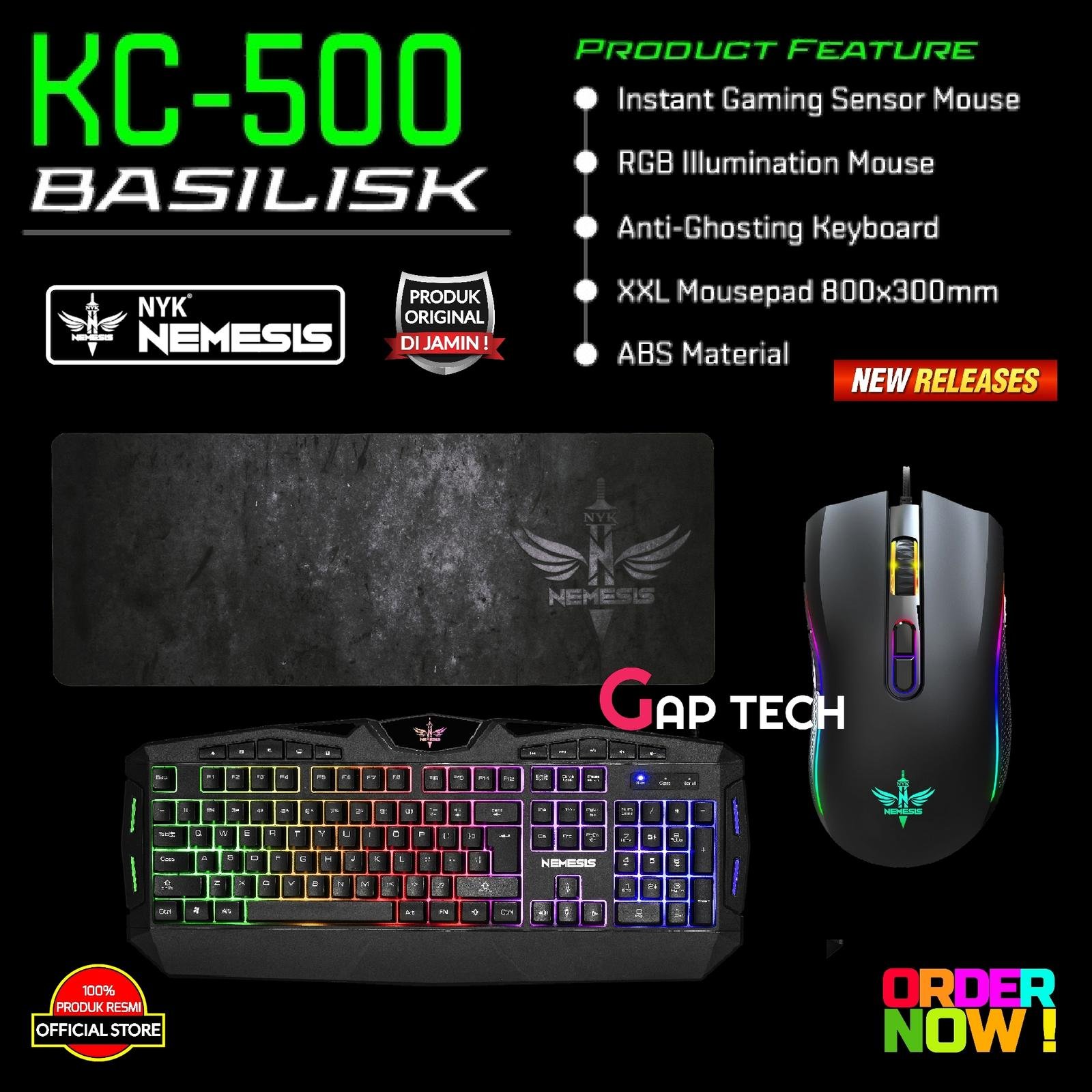 NYK NEMESIS KC-500 / KC 500 / KC500 BASILISK Professional Gaming Combo Original