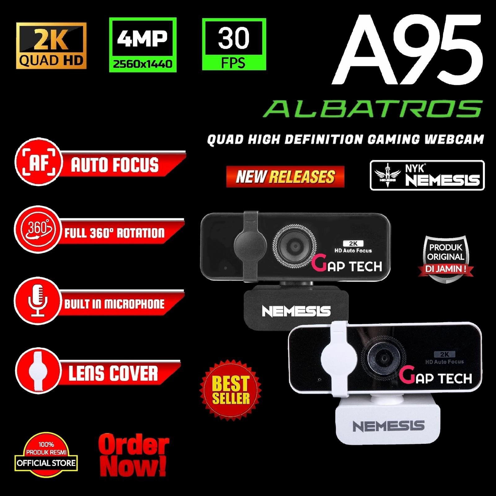 NYK ALBATROS A95 / A 95 / A-95 Quad High Definition Gaming Webcam Original
