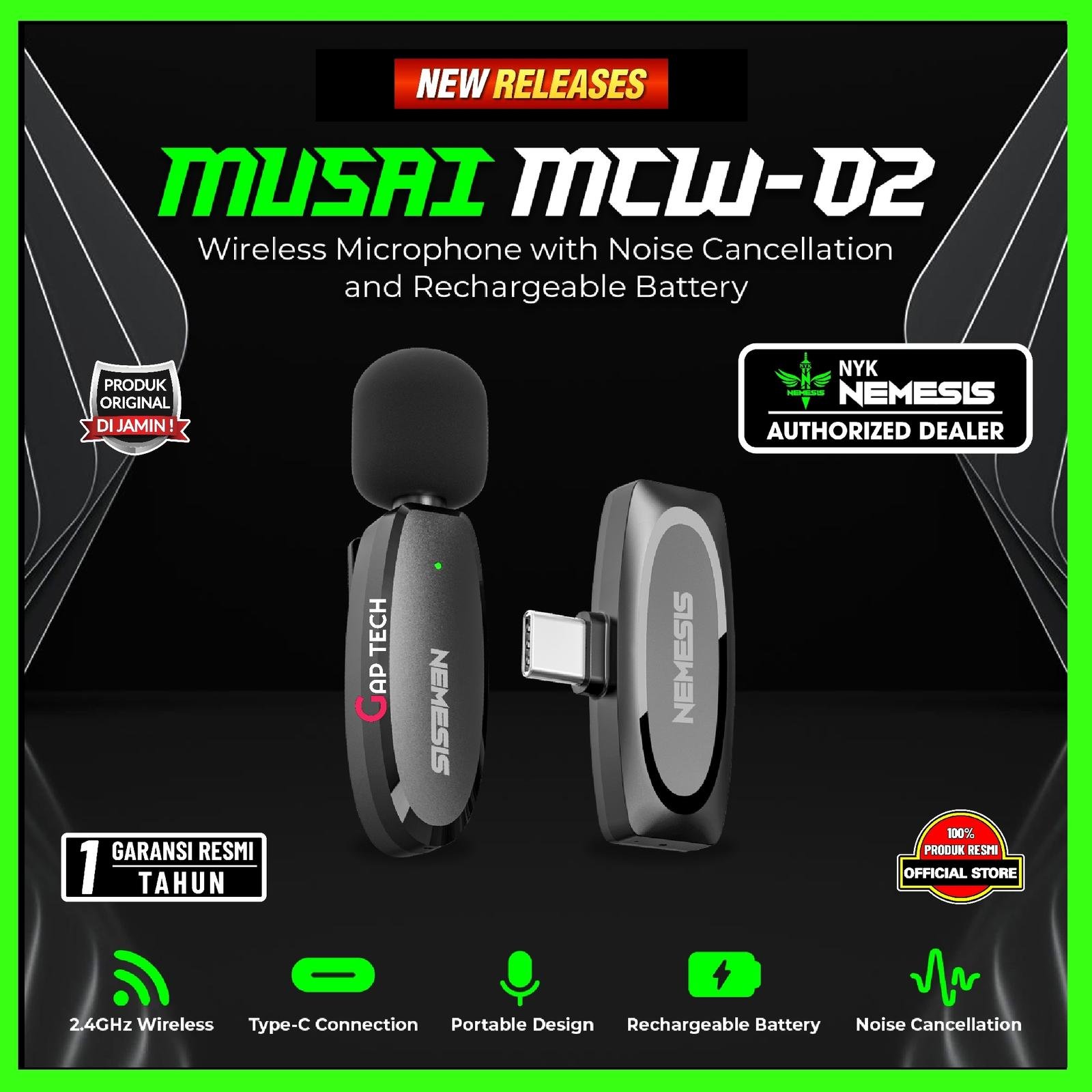 Nyk Musai MCW 02 / MCW02 NC Wireless Clip On Microphone Original