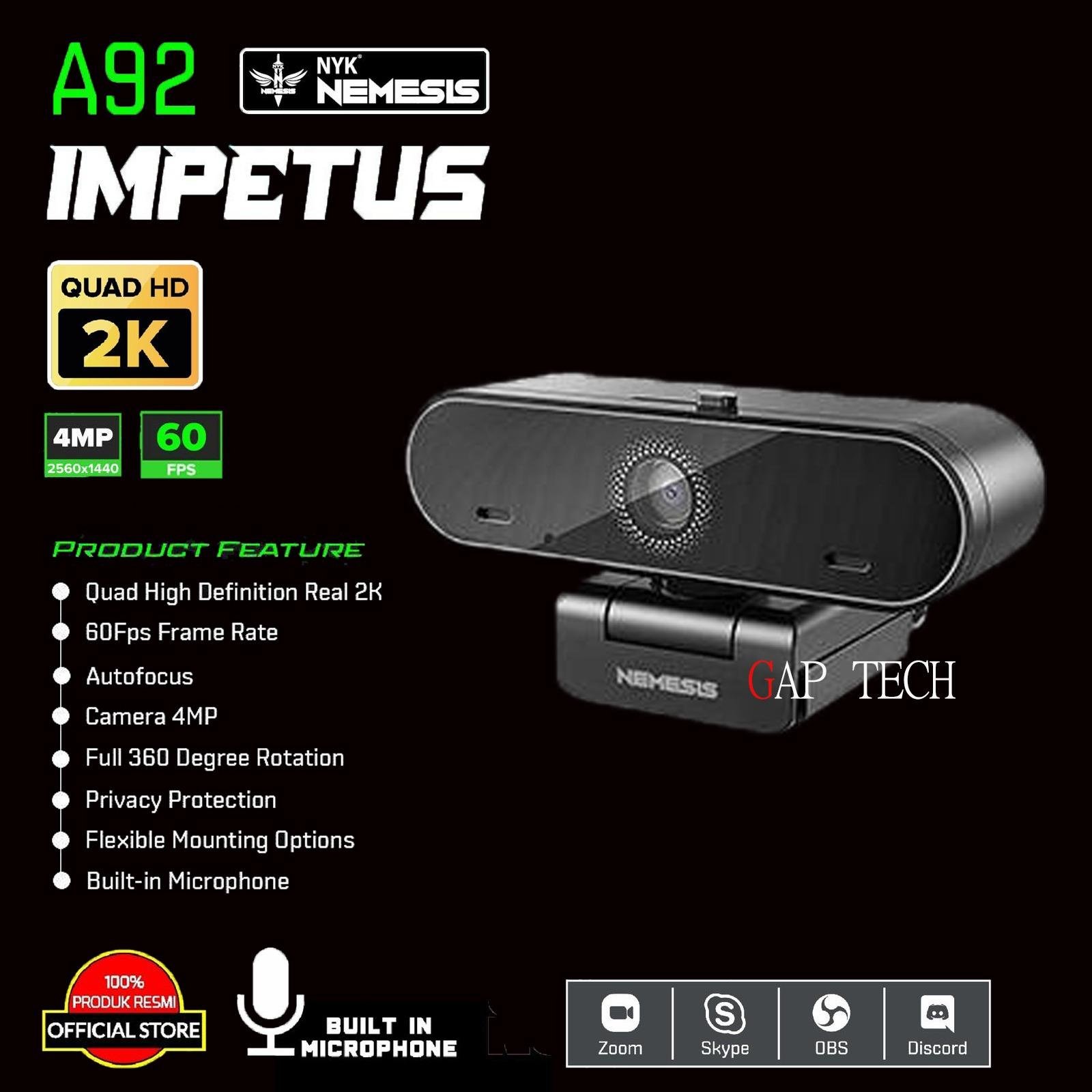 NYK IMPETUS A92 QHD Webcam Original