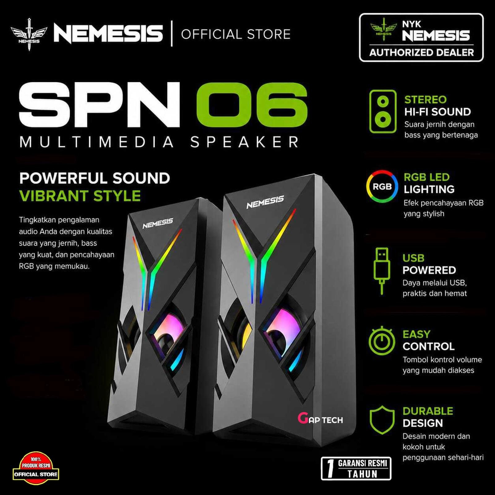 Speaker Gaming 2.0 Stereo RGB NYK Nemesis SP-N06 Selena Original