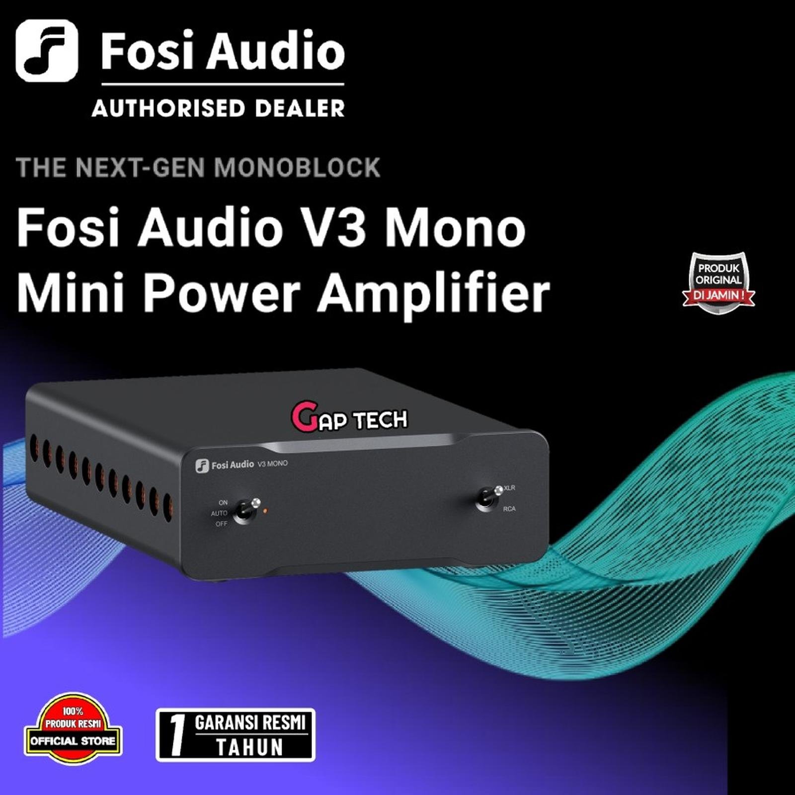 Fosi Audio V3 / V 3 Mono Power Mini Monoblock Class D Amplifier for Home Audio Speakers Original
