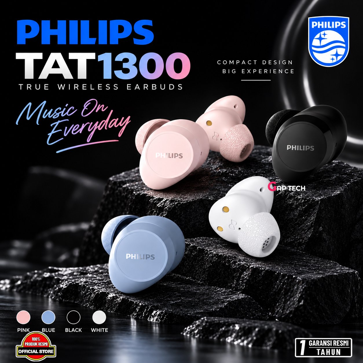 Philips TAT1300 / TAT 1300 True Wireless TWS Original