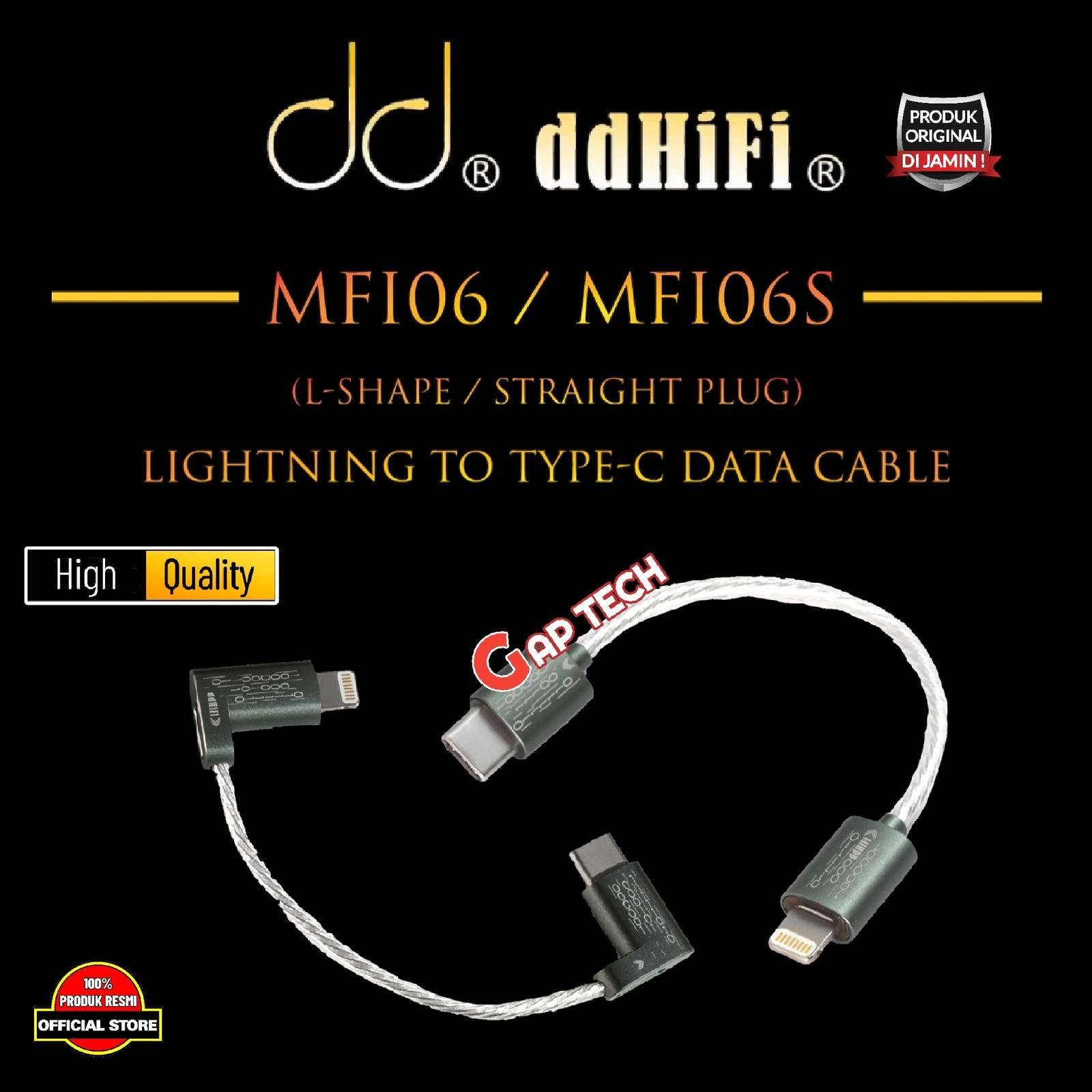 DD DDHIFI MFi06 / MFi 06 / MFi06S / MFi 06S Lightning to Type-C Data Original
