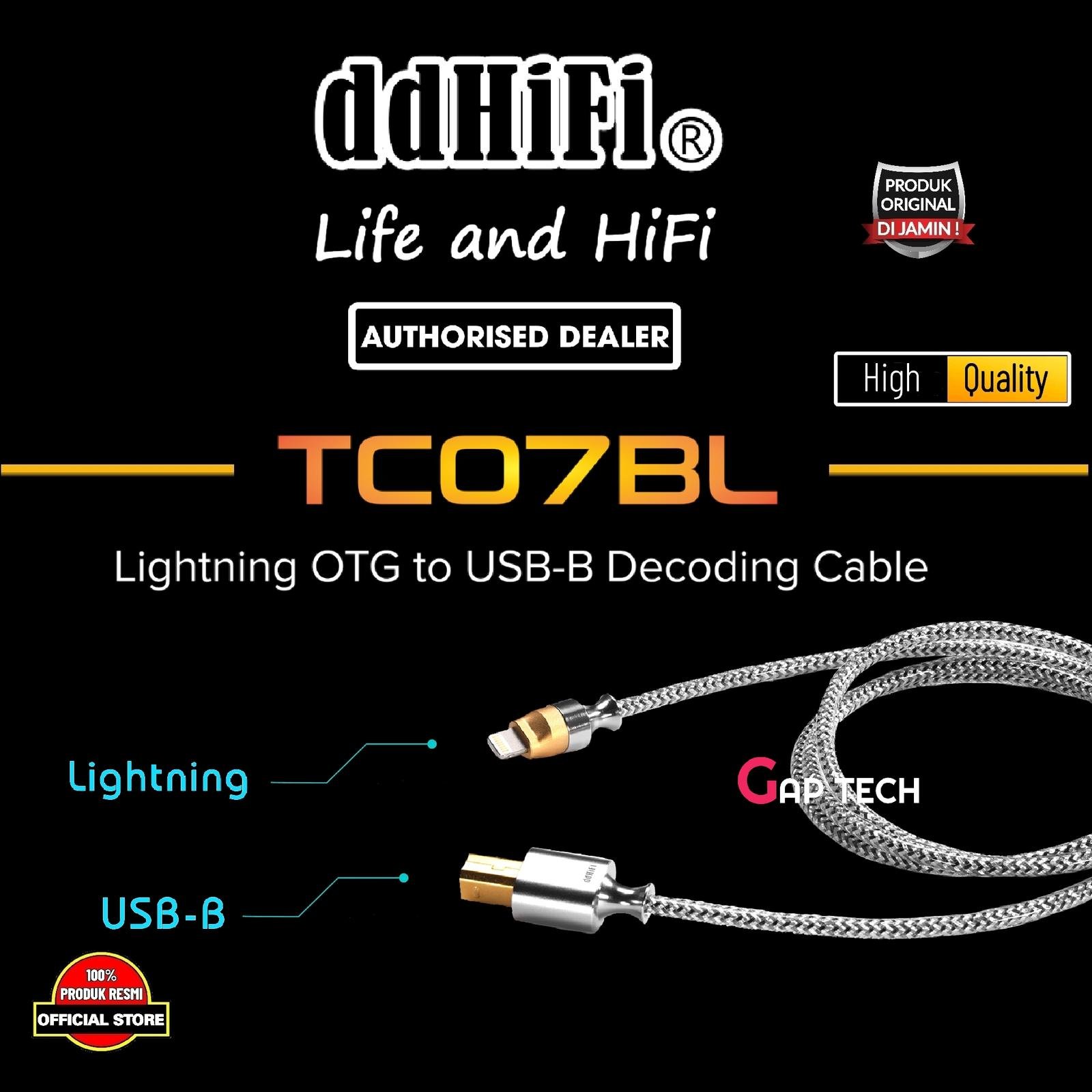 DD DDHIFI TC07BL / TC 07 BL Lightning OTG to USB-B Decoding Cable Original
