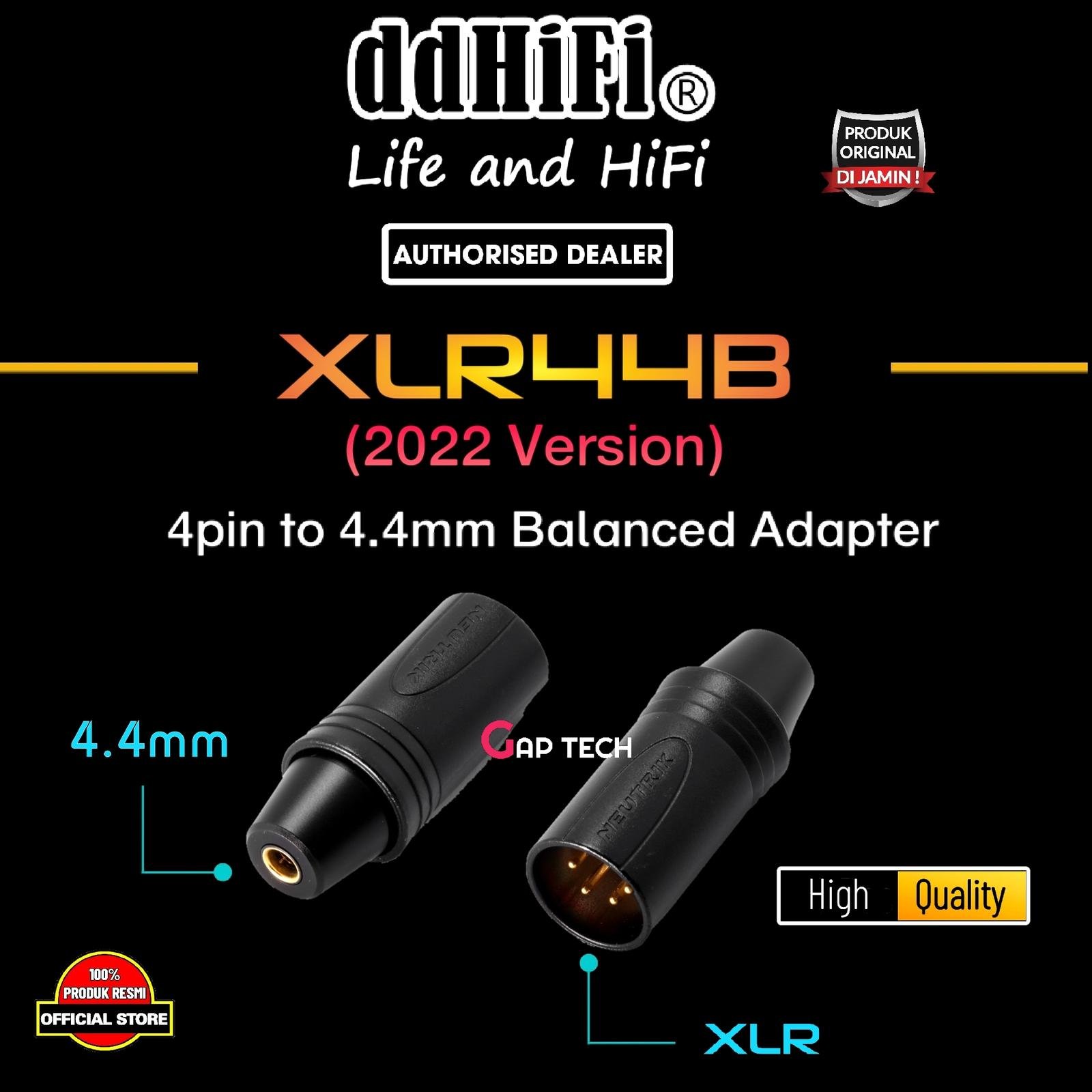 DD DDHIFI XLR44B / XLR 44B XLR 4pin to 4.4mm Balanced Adapter Original