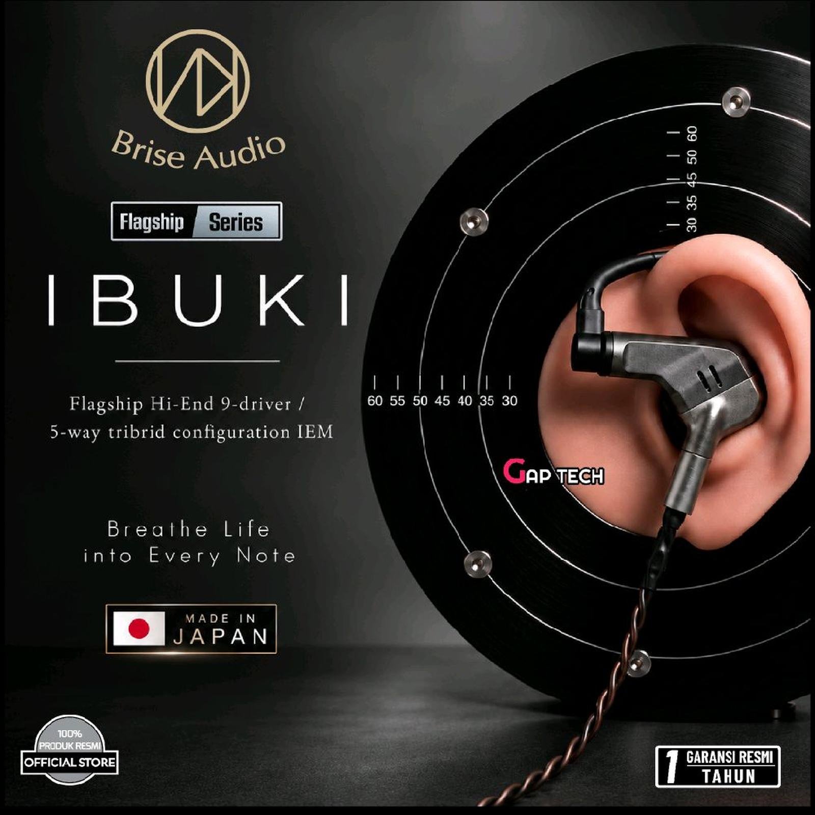 Brise Audio IBUKI Flagship Hi-End 9-driver / 5-way tribrid configuration In Ear Monitor Earphone / IEM Original