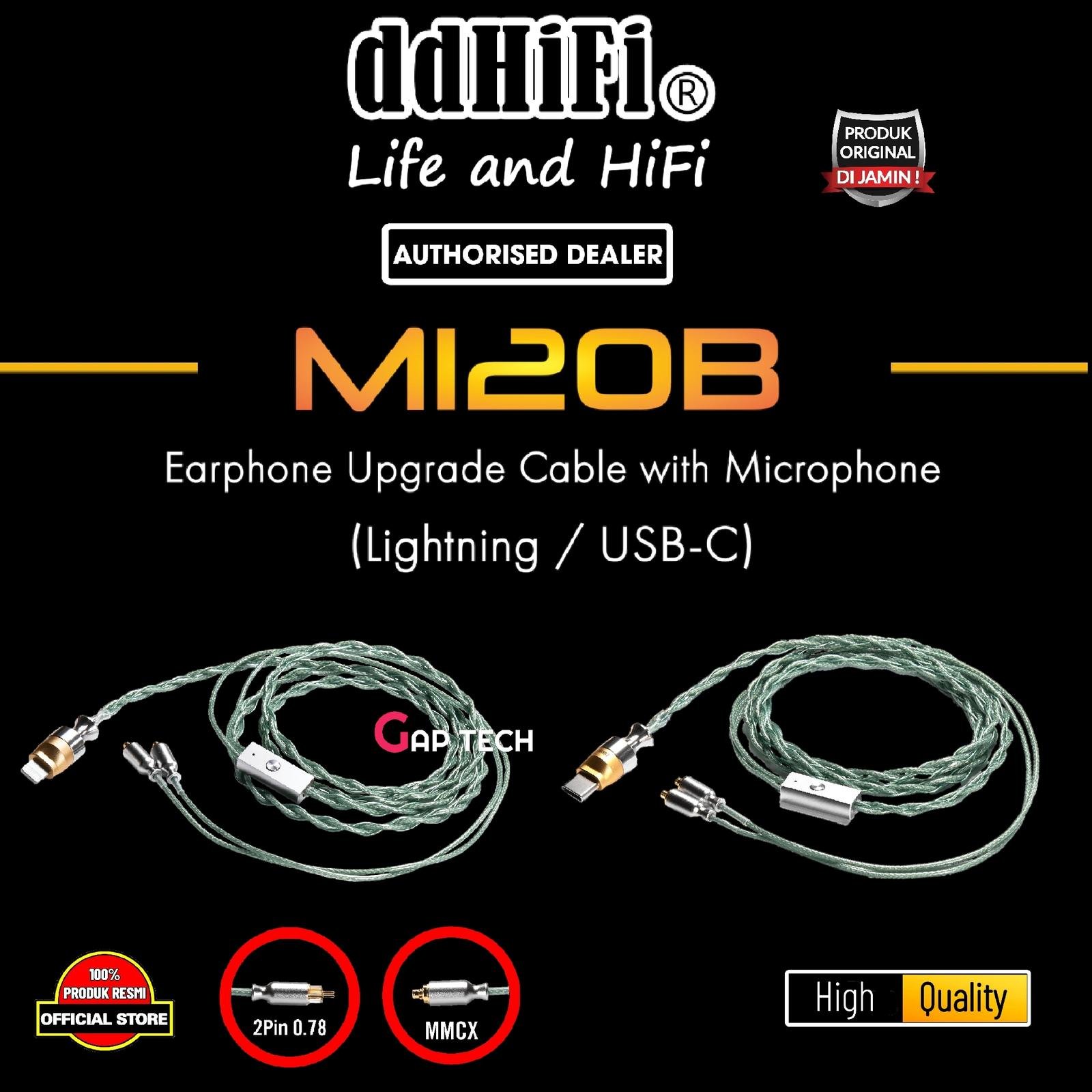 DD DDHIFI M120B Lightning / USB-C Earphone Upgrade Cable w/ Microphone Original