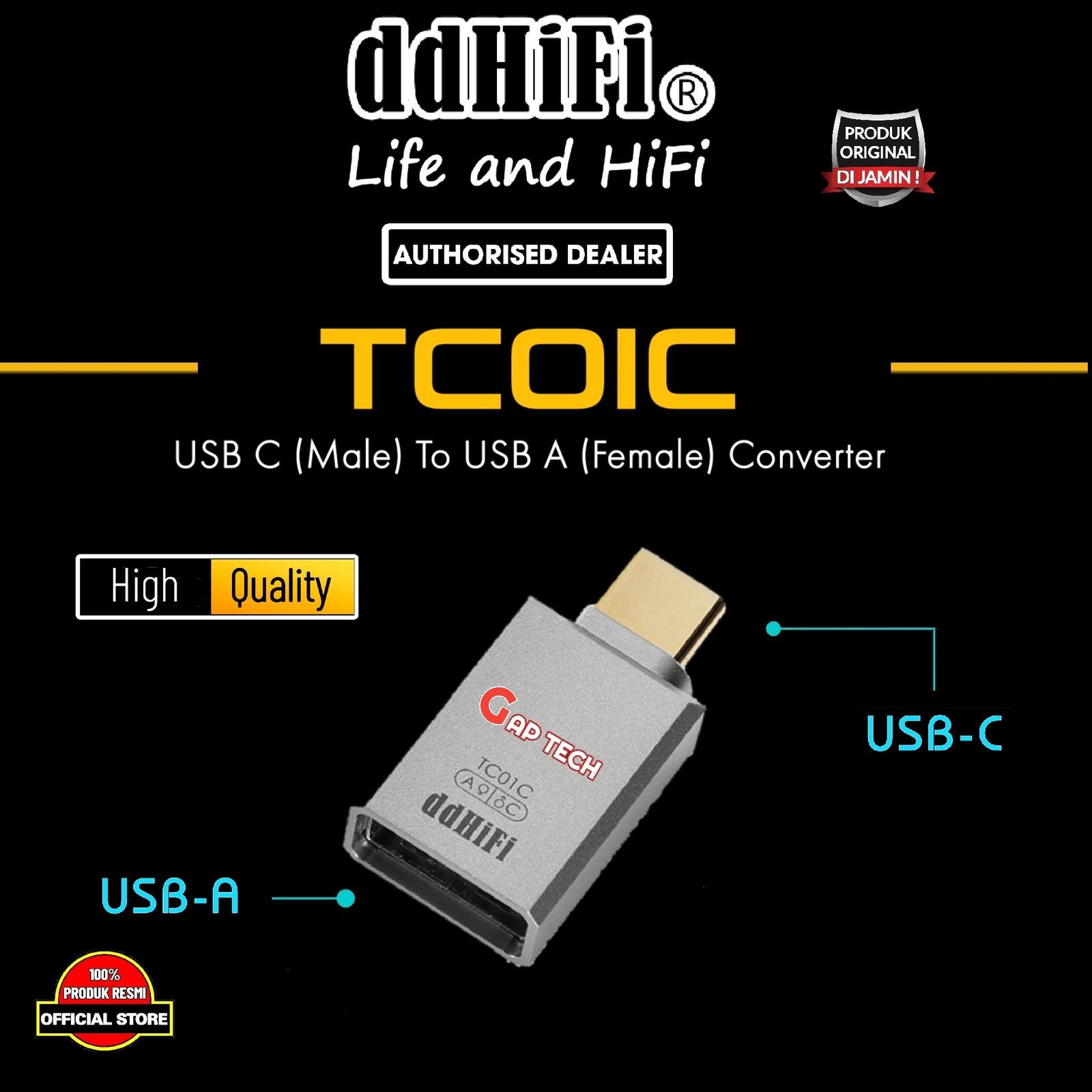 DD DDHIFI TC01C / TC 01C USB-C (Male) to USB-A (Female) Converter Original