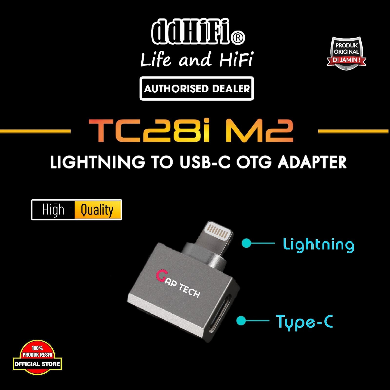 DD DDHIFI TC28i / TC28 i / TC 28 i M2 Lightning to USB-C OTG Adapter Original