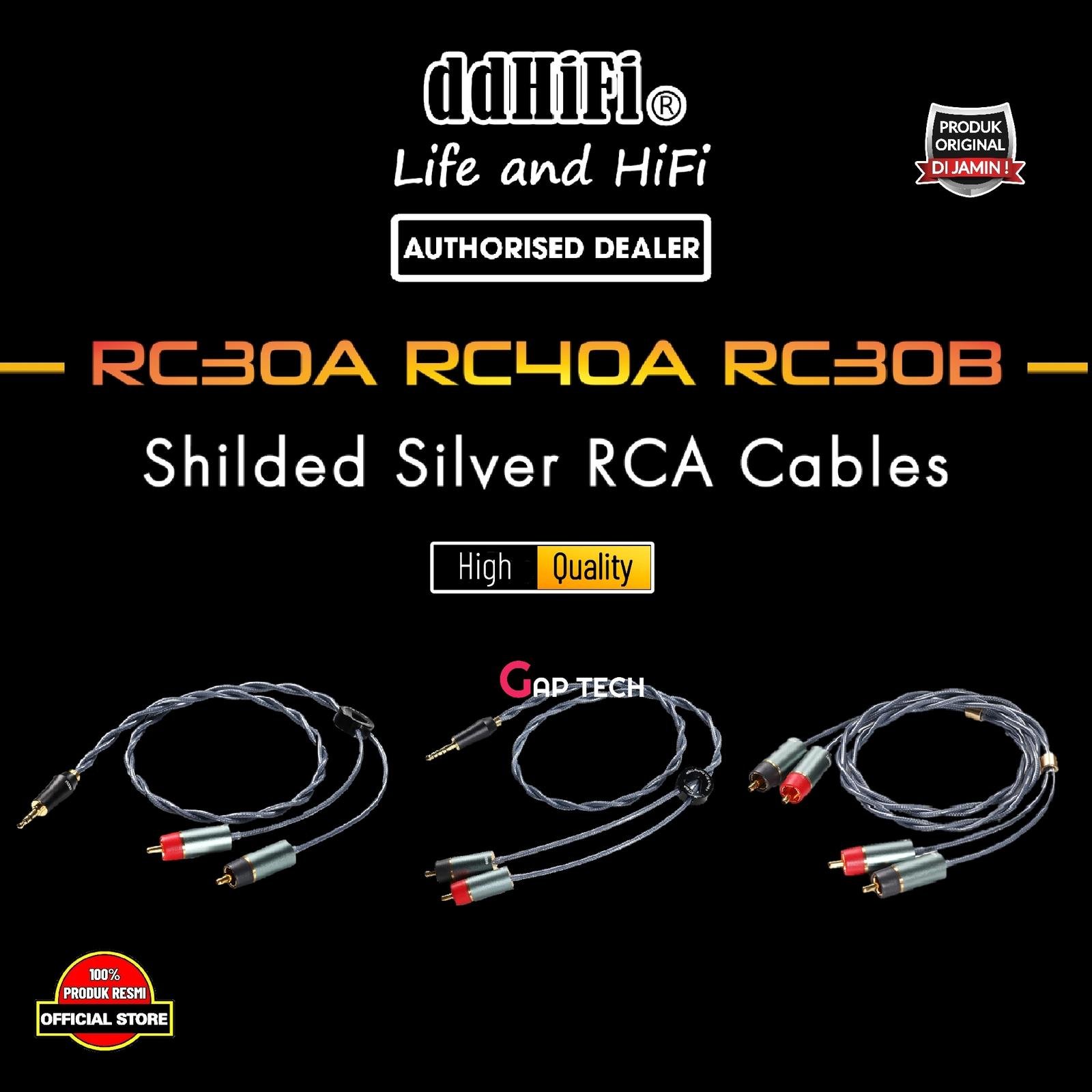 DD DDHIFI RC30A / RC40A / RC30B Shilded Silver RCA Analog Cables Original